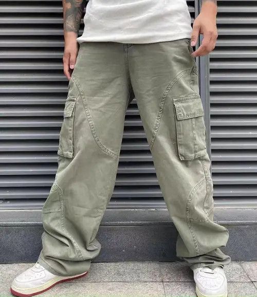 Japanese Brand Street Hip Hop Retro Heavy Duty Cargo Pants Size US 34 / EU 50 - 4 Thumbnail