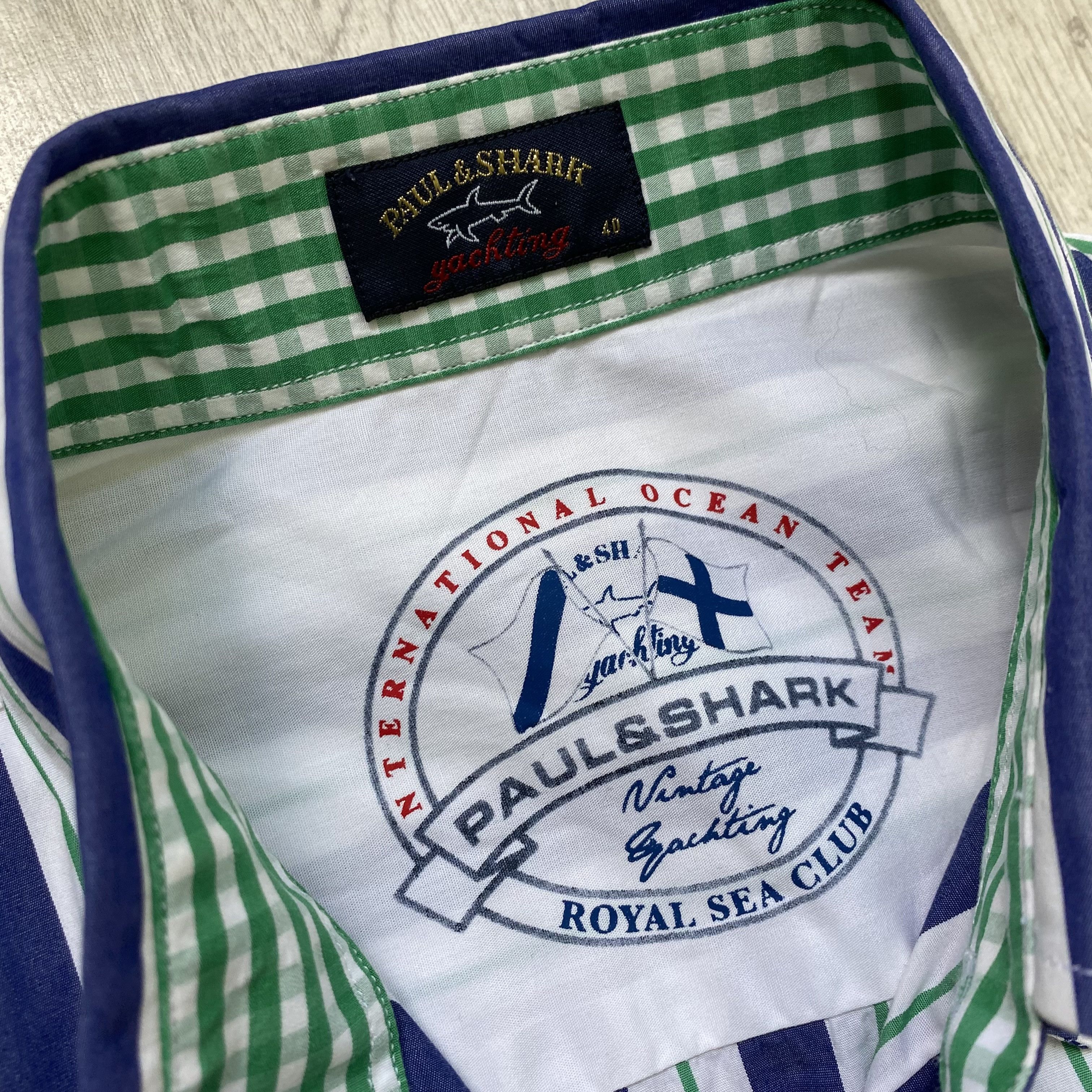 Paul & Shark 🛥️ Oldmoney Paul Shark striped shirt shorts sleeve Vintage Size US M / EU 48-50 / 2 - 5 Thumbnail