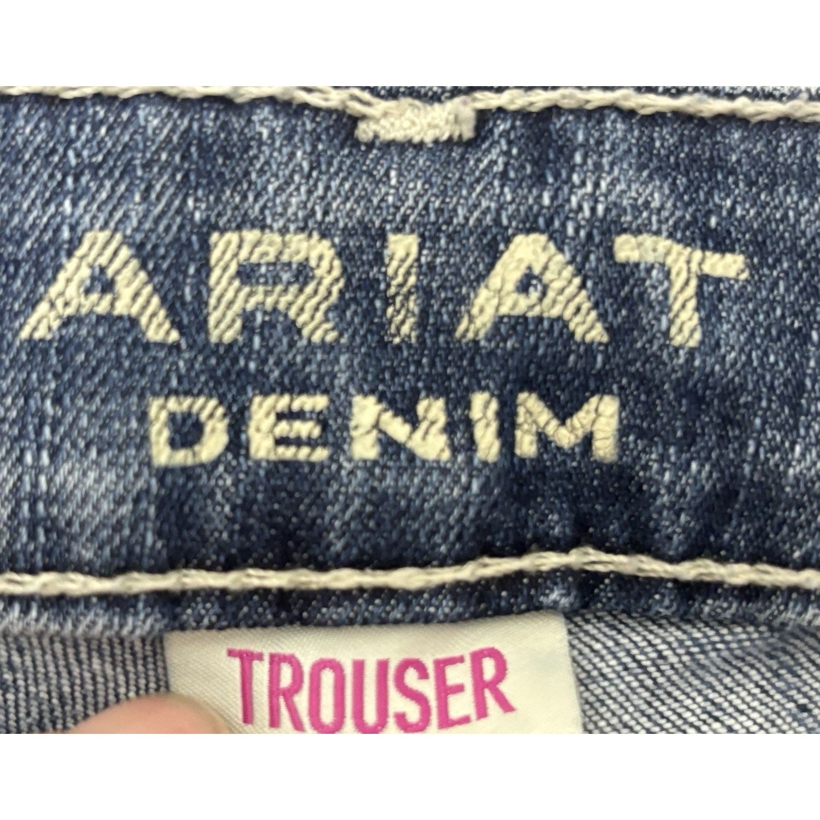 Ariat Women’s Ariat Denim Jeans Size 33R Blue Cropped Frayed Hem Size 33" - 4 Thumbnail