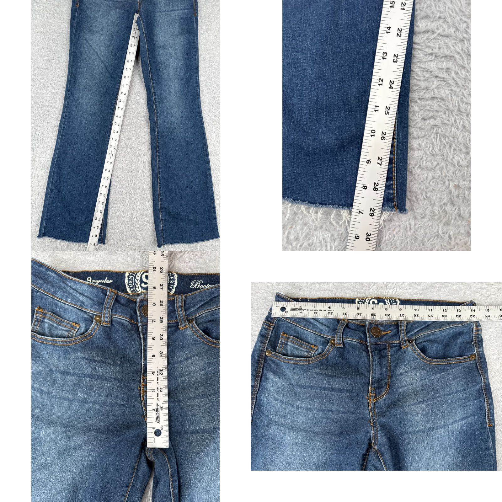 Vintage SO Jeans Juniors 9 Blue Denim Bootcut Low Rise Cotton Blend Medium Wash 28x29 Women Jeans Boots? Size 30" / US 8 / IT 44 - 8 Thumbnail