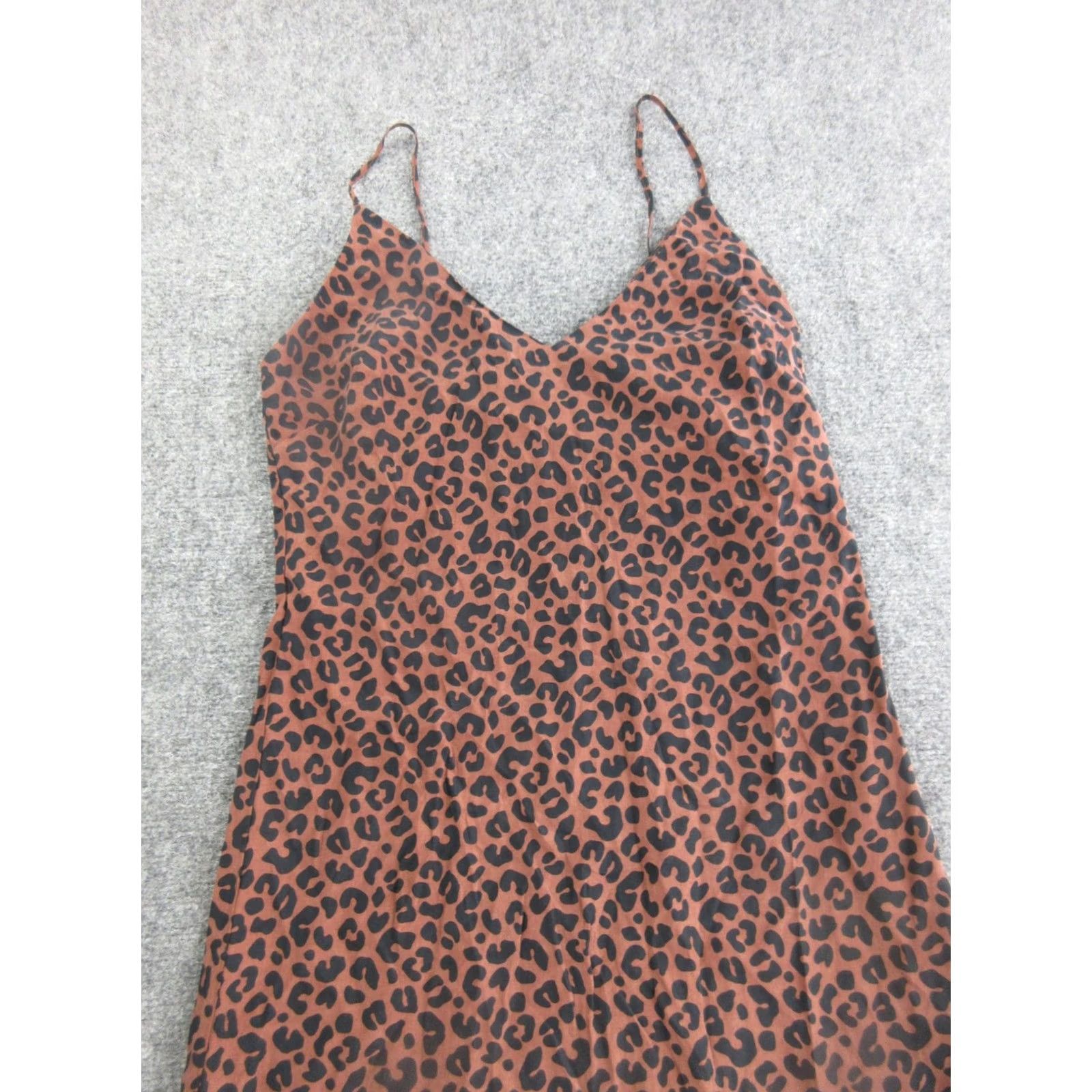 Marine Layer Marine Layer Dress Womens XS Brown Leopard Slip Maxi V-Neck Strappy Sundress Size XS / US 0-2 / IT 36-38 - 3 Thumbnail