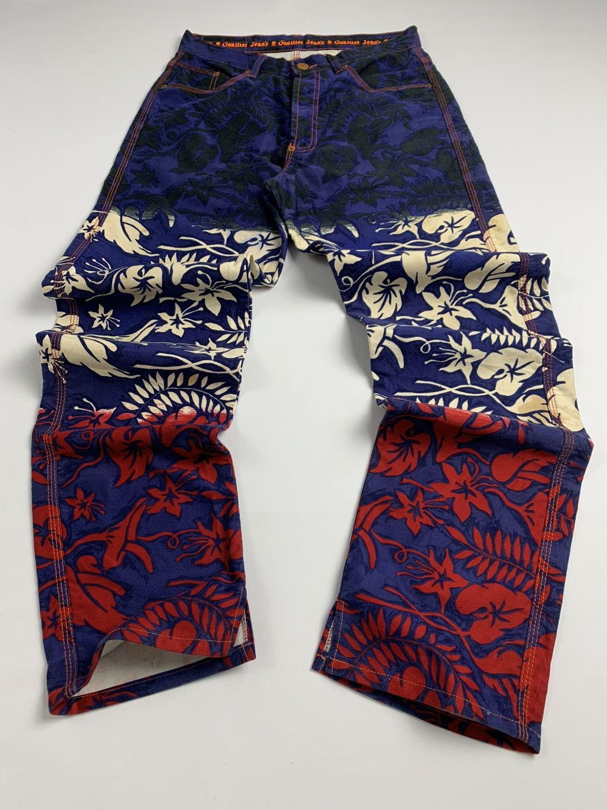 Jean Paul Gaultier Gaultier Jeans by Jean Paul Gaultier Floral Gradient Denim Size US 40 / EU 56 - 3 Thumbnail
