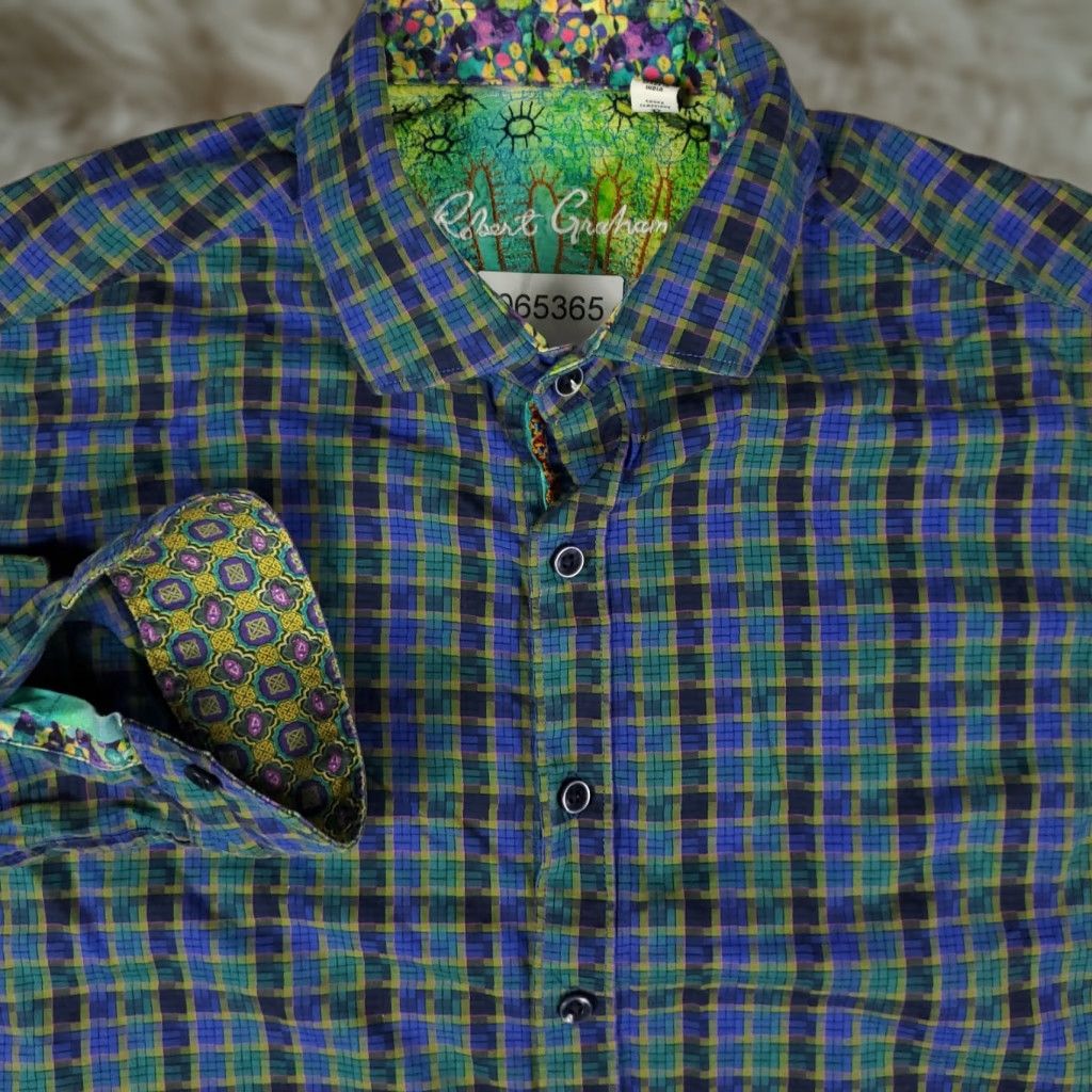 Robert Graham Robert Graham Shirt Mens Small Blue Plaid Button-Up Long Sleeve Modern Classic Preppy Size US S / EU 44-46 / 1 - 1 Thumbnail