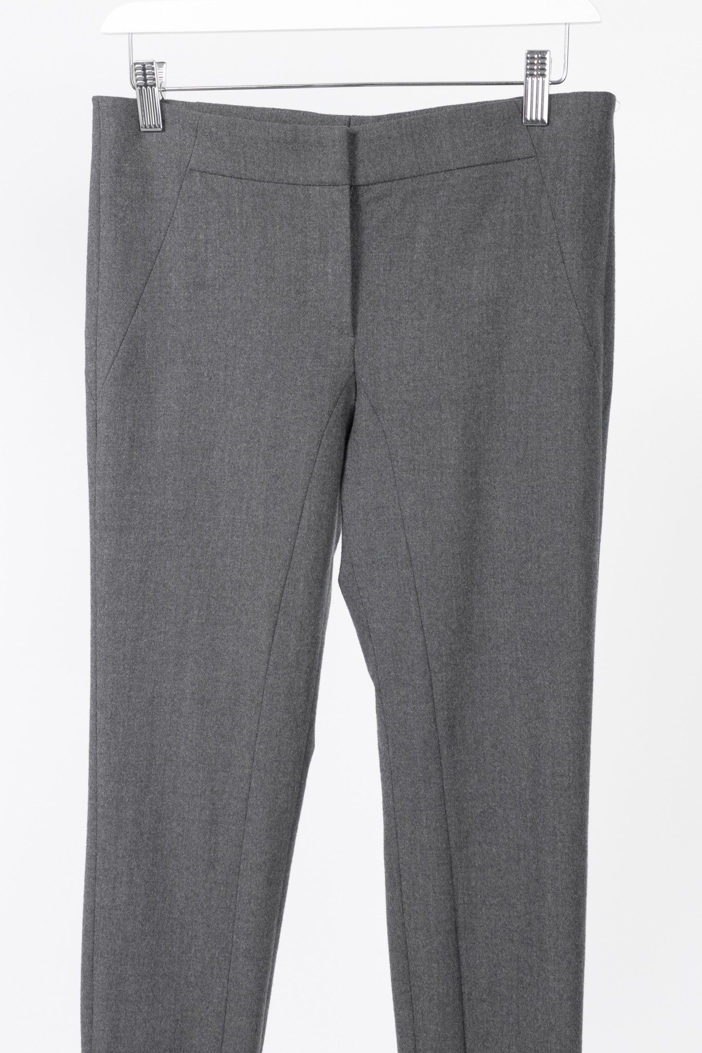 Brunello Cucinelli Brunello Cucinelli Grey Wool-Flannel Skinny Pants Size 27" / US 4 / IT 40 - 3 Thumbnail