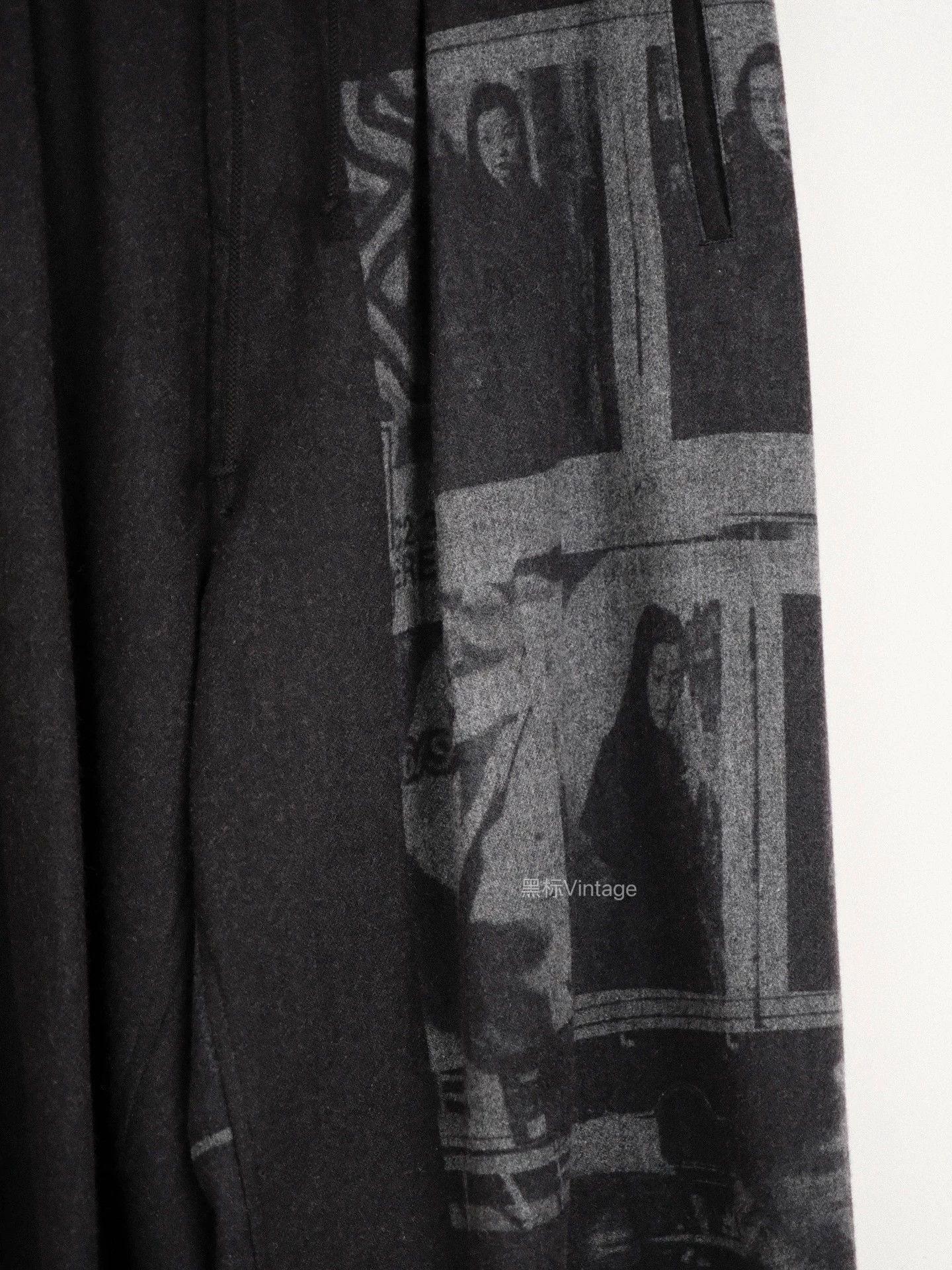 Yohji Yamamoto Yohji Y's 18AW Newspaper Discharge Wide Leg Pants Size US 30 / EU 46 - 2 Thumbnail