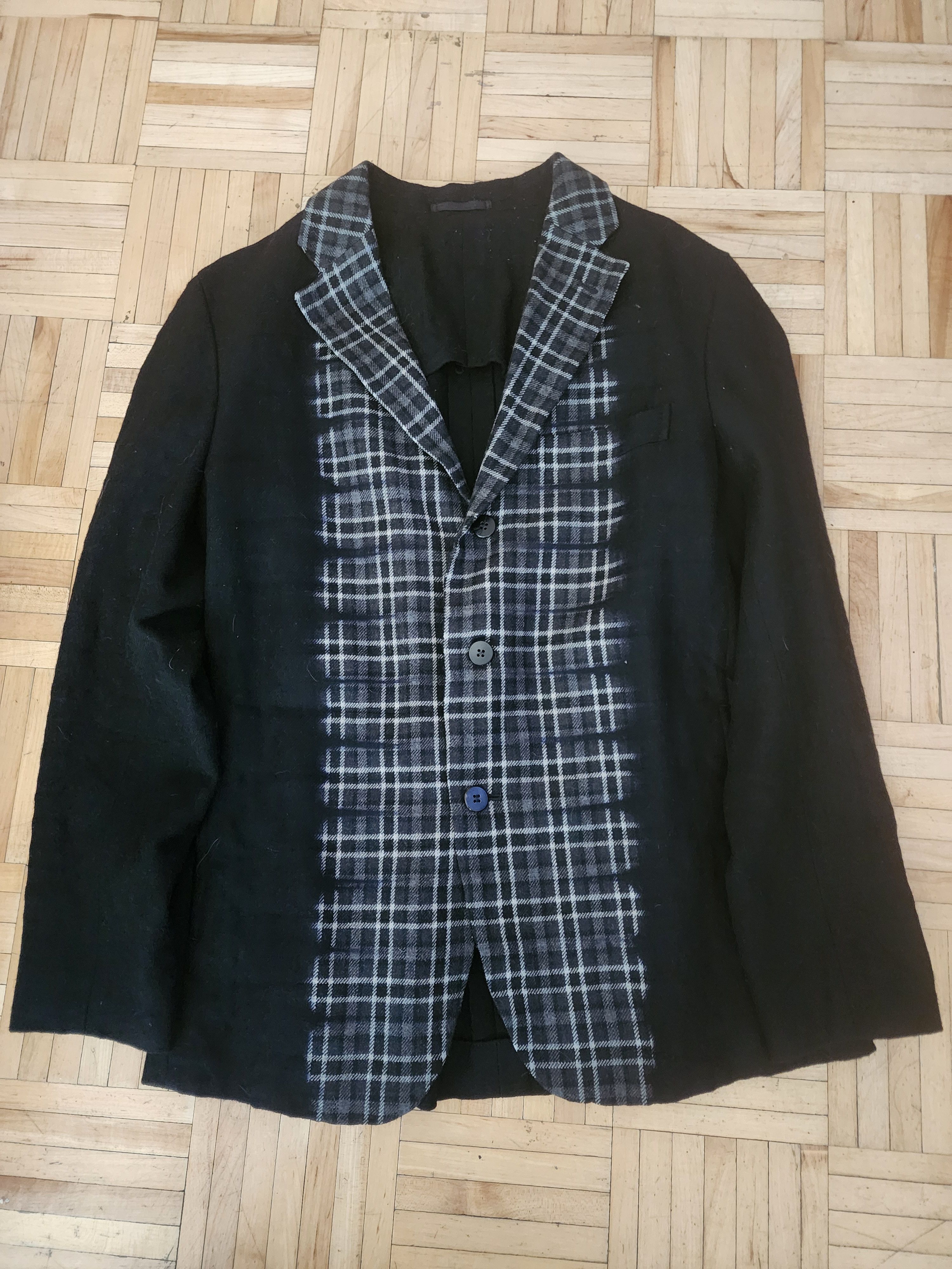 Issey Miyake FADEOUT WOOL PLAID SUIT Size 40R - 2 Thumbnail