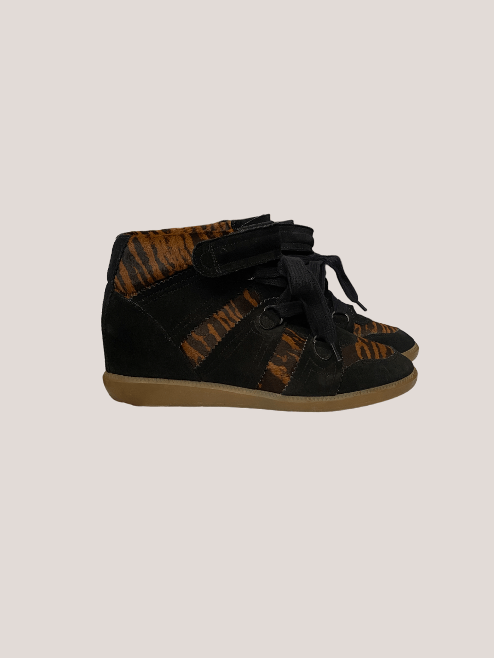 Isabel Marant Isabel Marant Sneakers: Bobby Pony Over Basket Wedge Sneaker Size US 11 / IT 41 - 3 Thumbnail