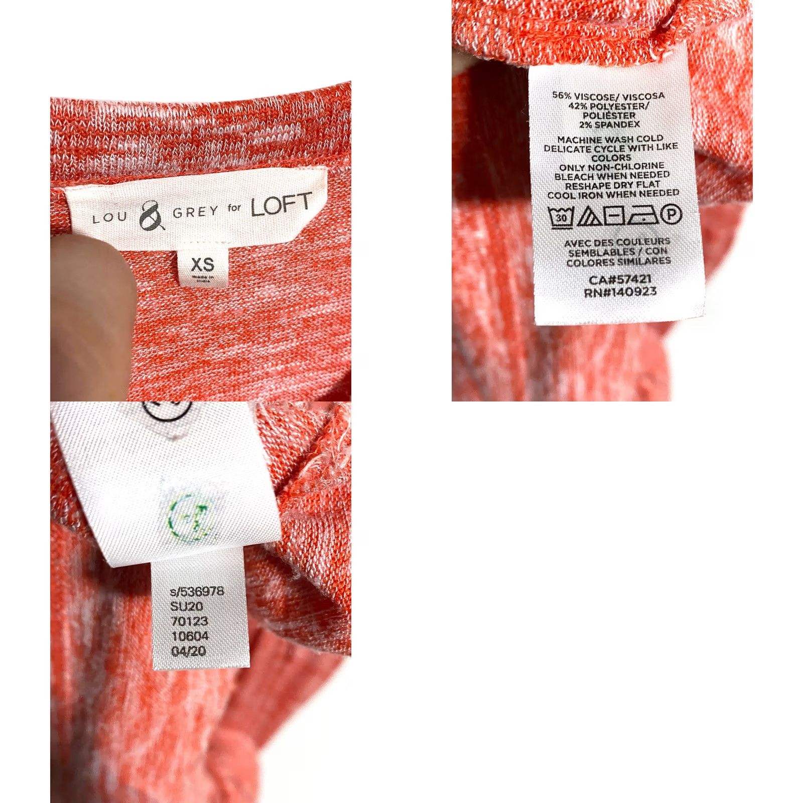 Ann Taylor Lou & Grey Loft Tiered Sleeveless Maxi Dress XS Space Dye Smocked Summer Stretch - Orange - Women - Dress Size XS / US 0-2 / IT 36-38 - 8 Thumbnail