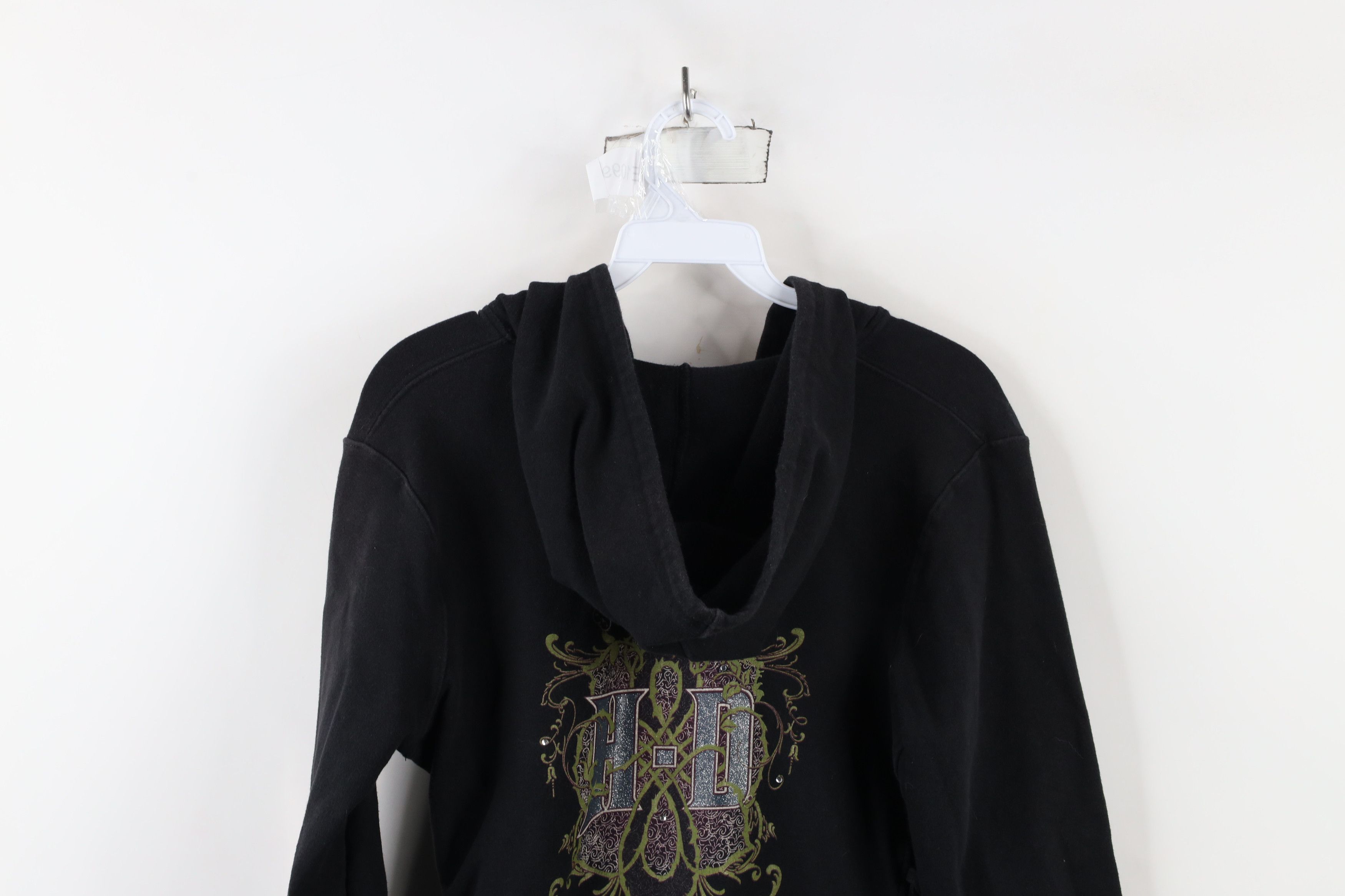 Harley Davidson × Vintage Vintage 90s Harley Davidson Tie Tribal Full Zip Hoodie Black Size M / US 6-8 / IT 42-44 - 12 Thumbnail