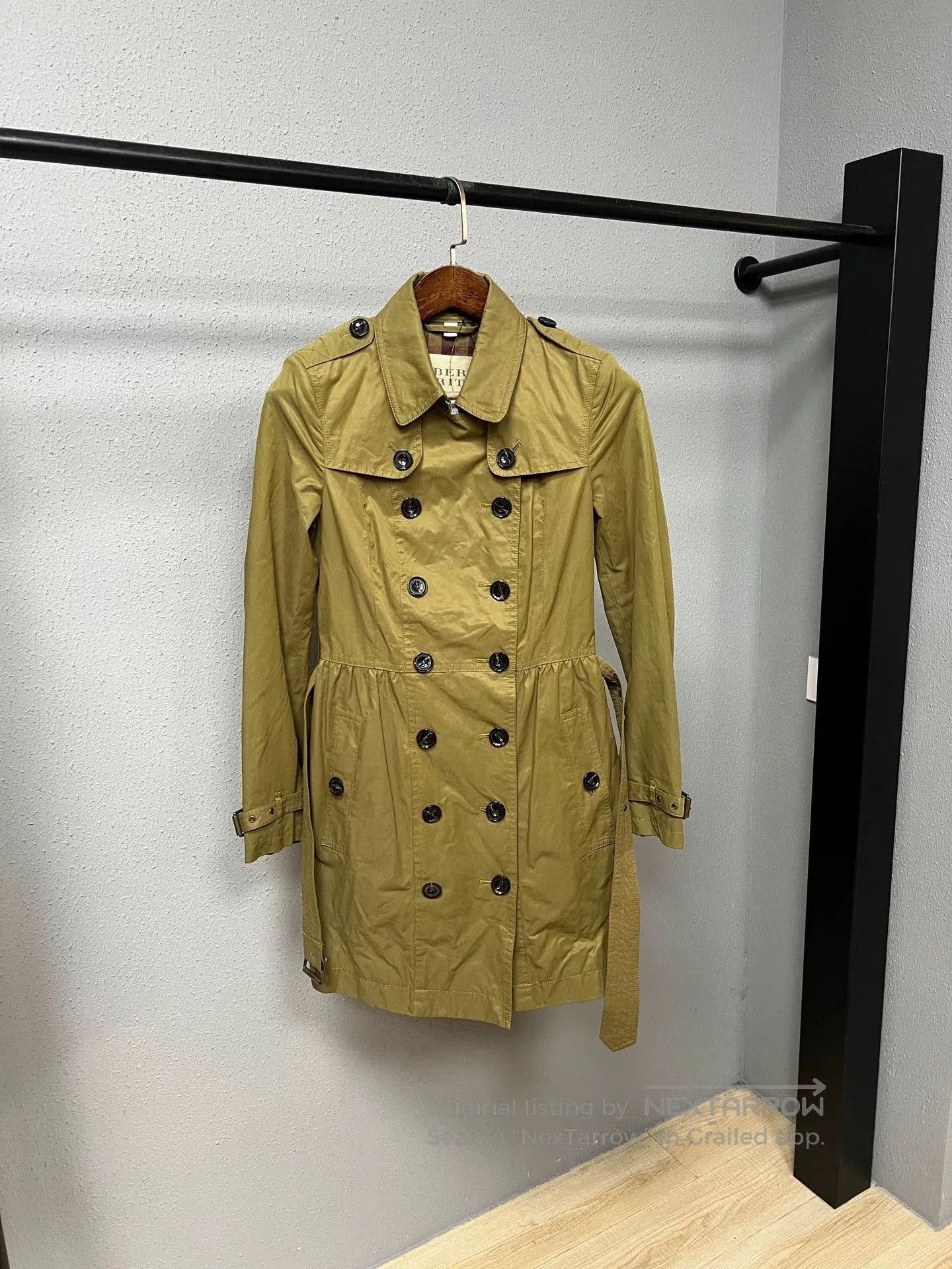 Burberry Check Pattern Trench Coat UK8.