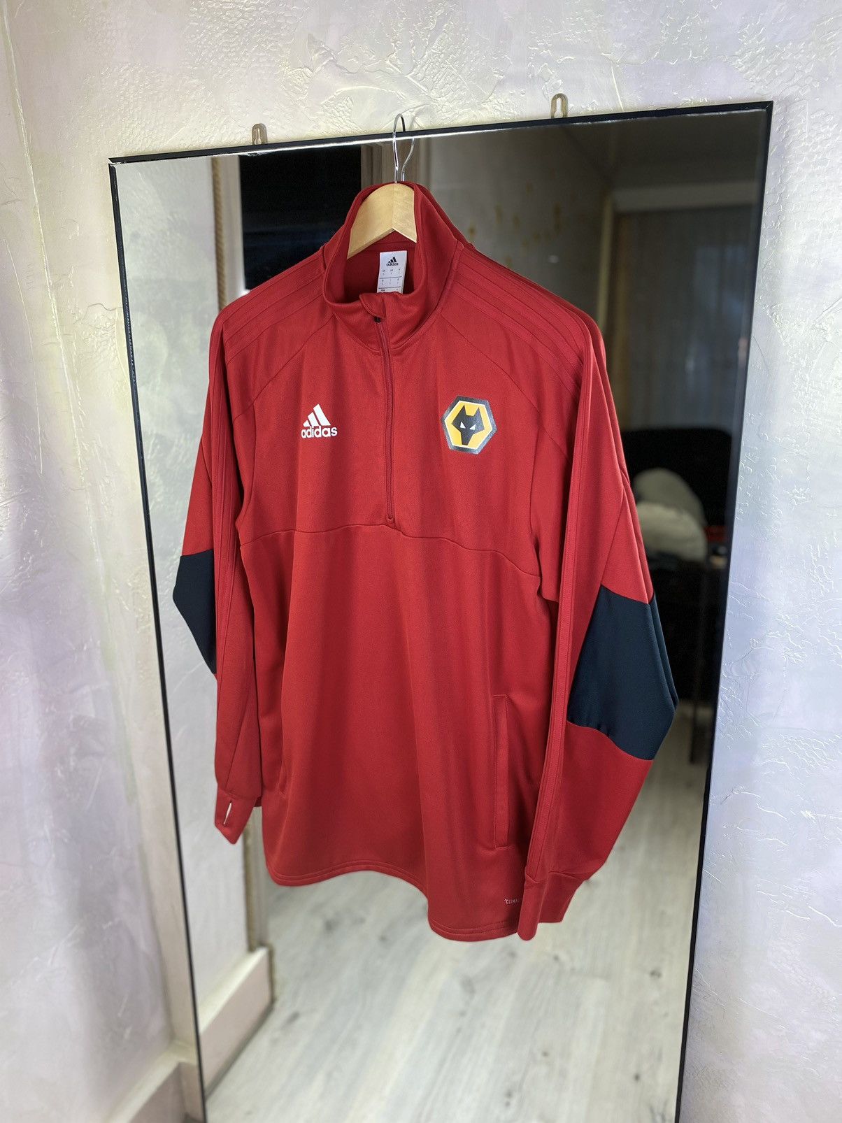 Adidas Adidas CLIMALITE Wolves Quarter-Zip Training Top | Red Tech Size US L / EU 52-54 / 3 - 1 Thumbnail