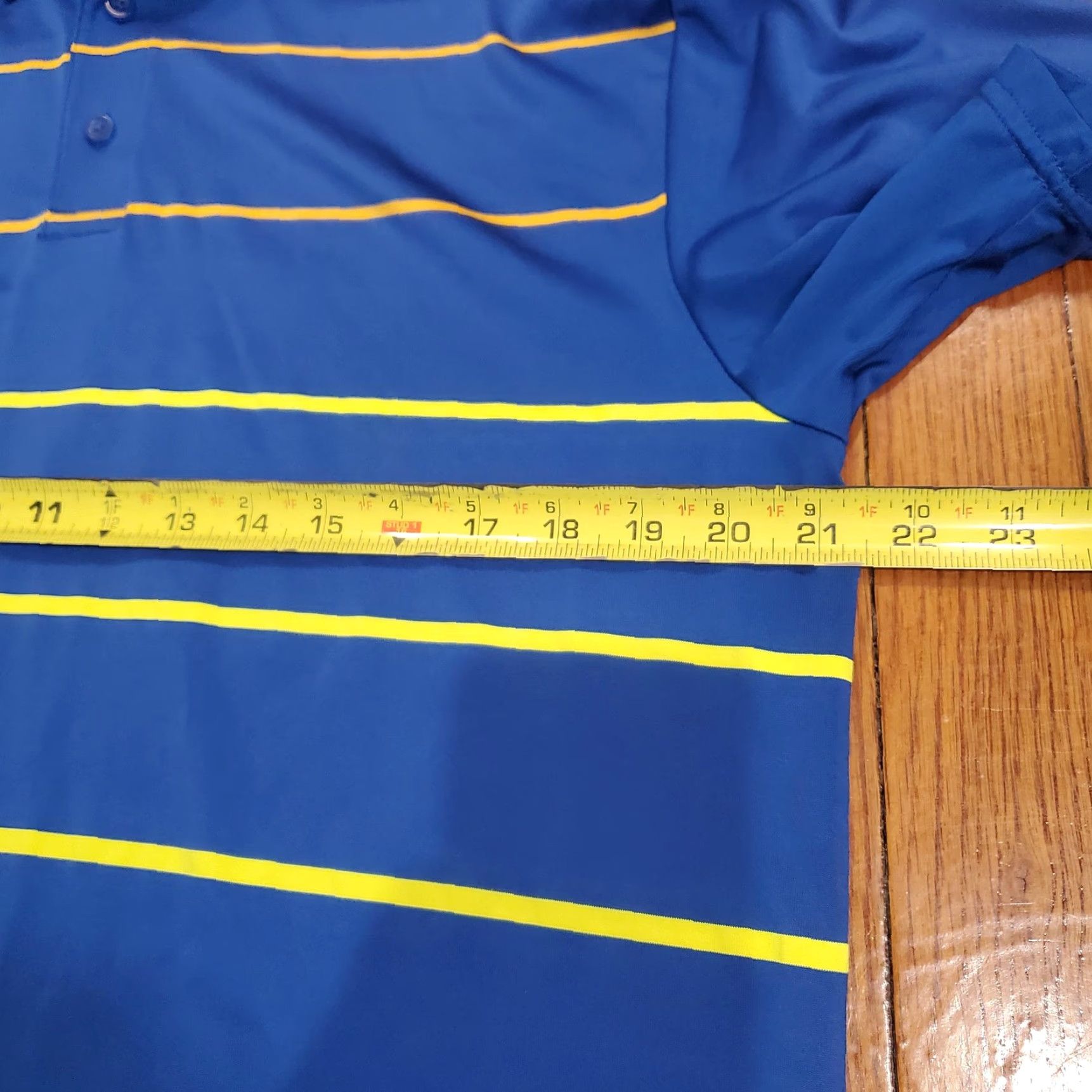 Under Armour VINTAGE Under Armour Playoff Polo Shirt Mens Large Blue Striped Golf Performance Stretch Size US L / EU 52-54 / 3 - 4 Thumbnail