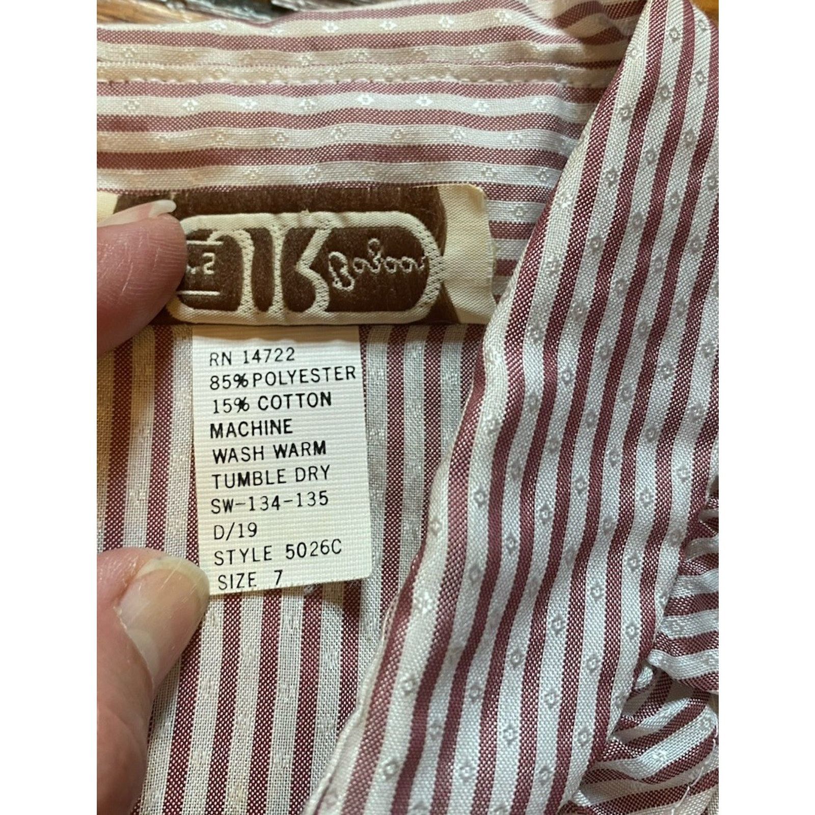 Sears VTG Sears Ruffle Top Women’s Junior 7 Button Shirt Burgundy Size S / US 4 / IT 40 - 3 Thumbnail
