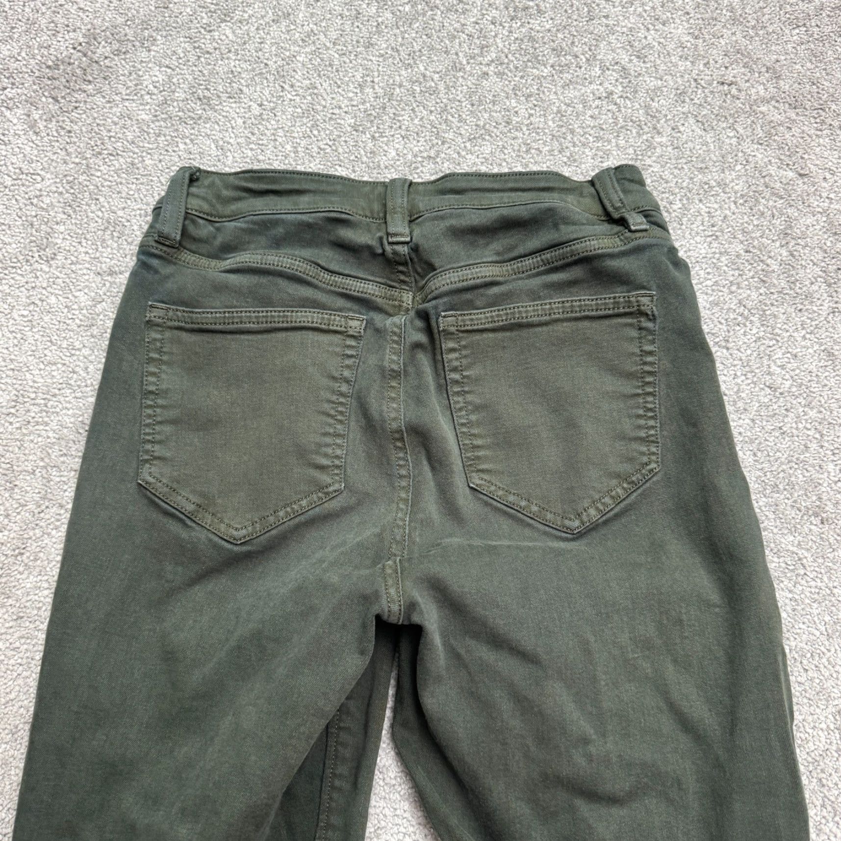 Lands' End Lands' End Womens Jeans 4 Green Denim Stretch 7/8 Mid Rise Slim Straight 30 in Inseam 5-Pocket 26 in Waist Cotton Blend Birthday? (No) Size 27" / US 4 / IT 40 - 5 Thumbnail