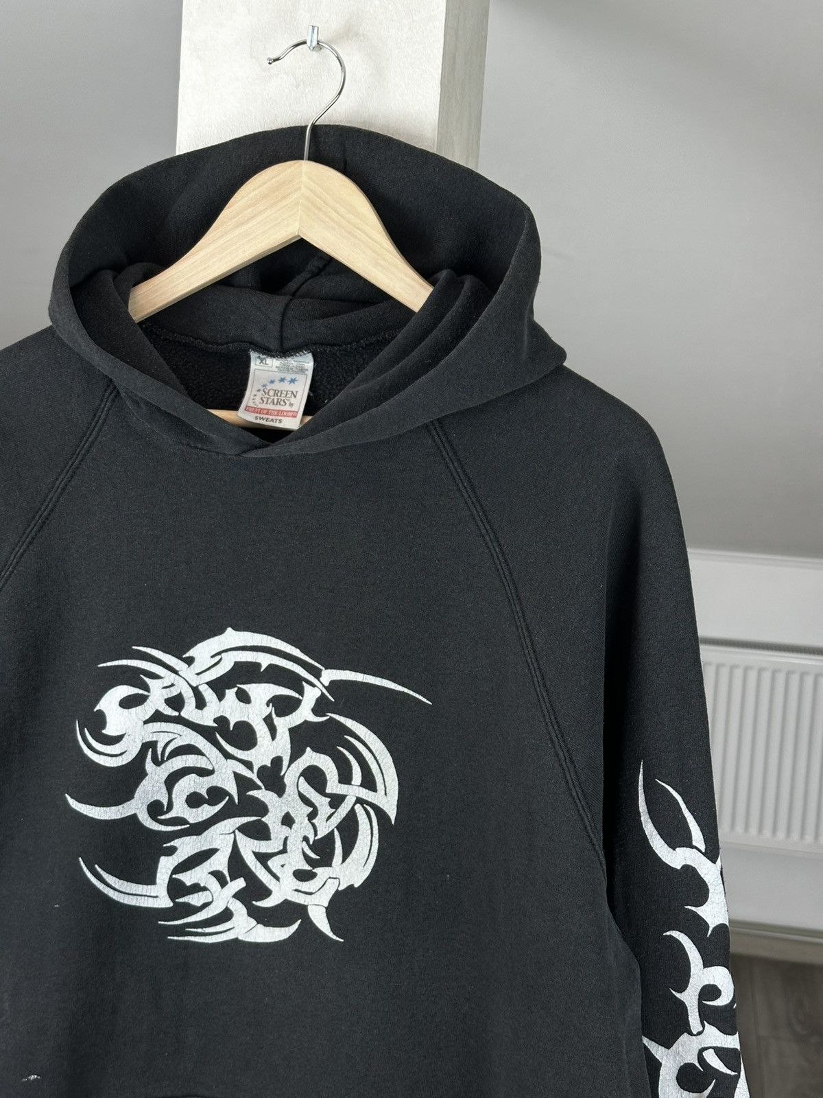 Vintage Y2K TRIBAL HOODIE WASHED VINTAGE BOXY Screen Stars Size US XL / EU 56 / 4 - 3 Thumbnail
