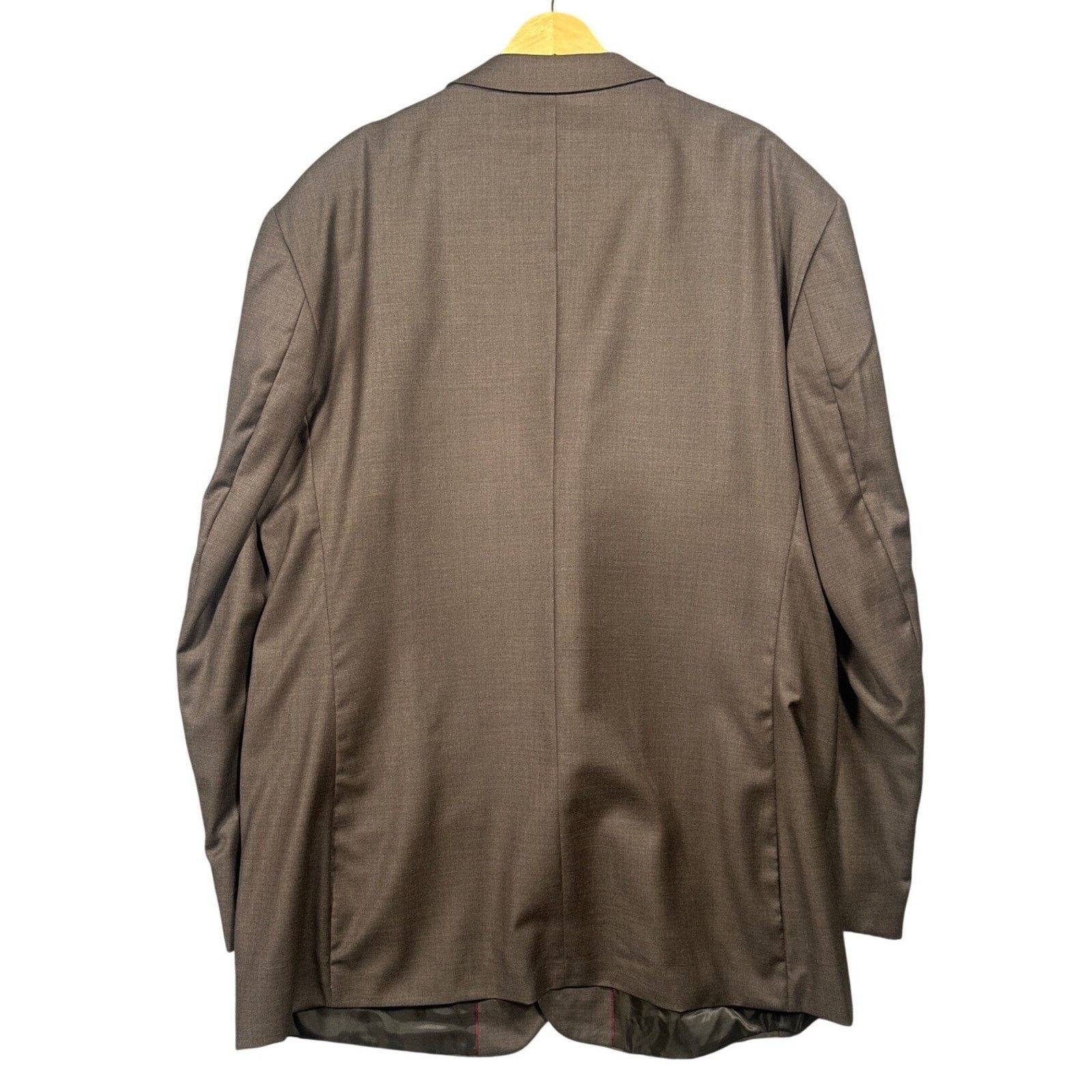 Other Rossellini Suit Mens 48L Brown 100% Virgin Wool Pleated Size 48L - 4 Thumbnail