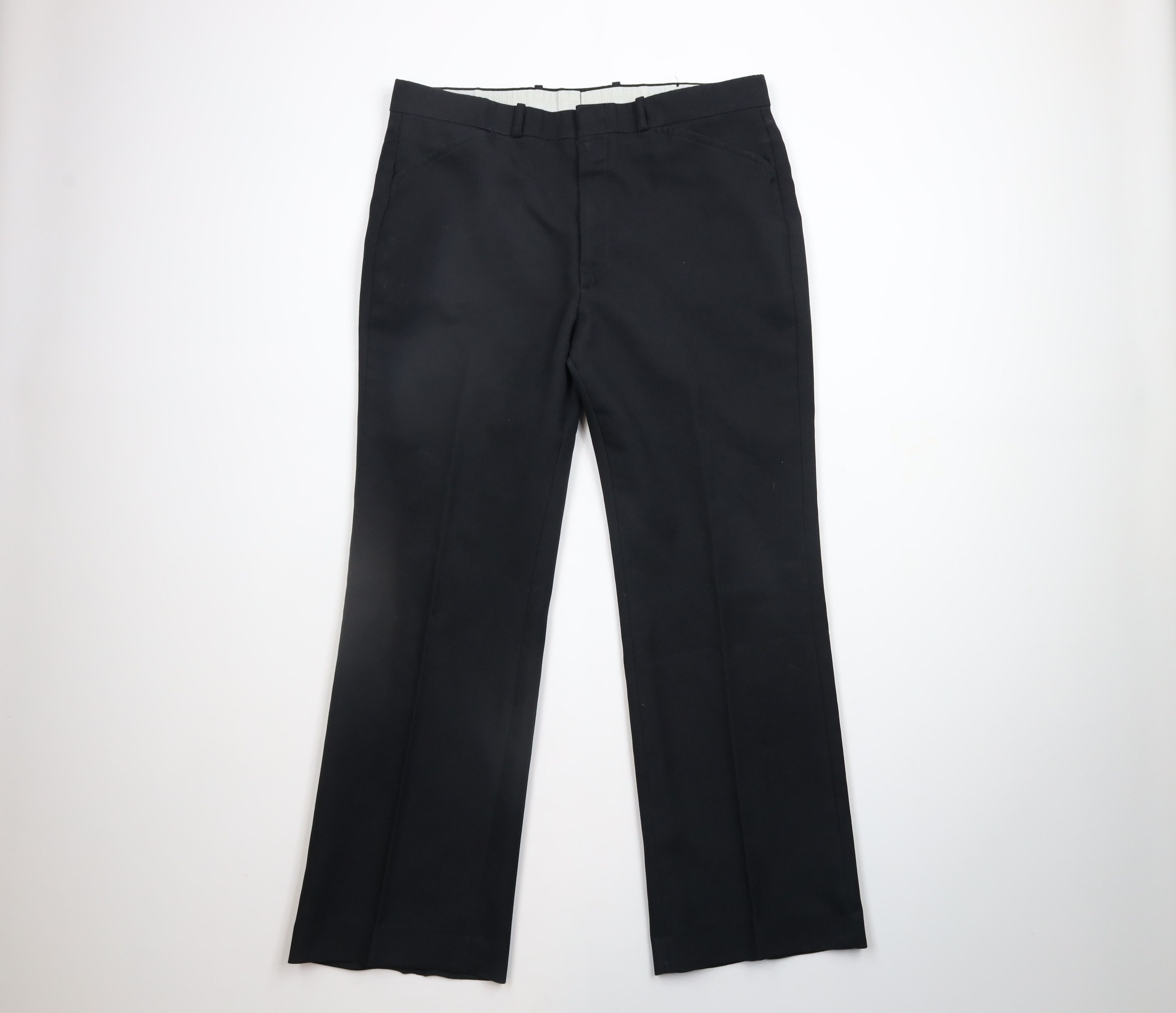 Vintage Vintage 70s Streetwear Bell Bottoms Chino Pants Black USA Size US 36 / EU 52 - 1 Thumbnail