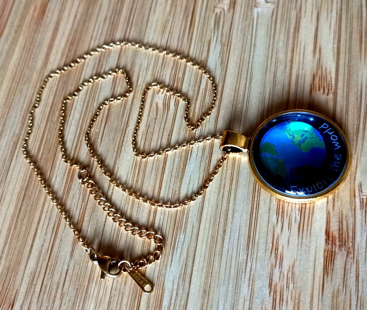 Hysteric Glamour × Japanese Brand × Vintage Punk Tiny Planet Earth Stainless Steel Gold Necklace Unique Size ONE SIZE - 4 Thumbnail