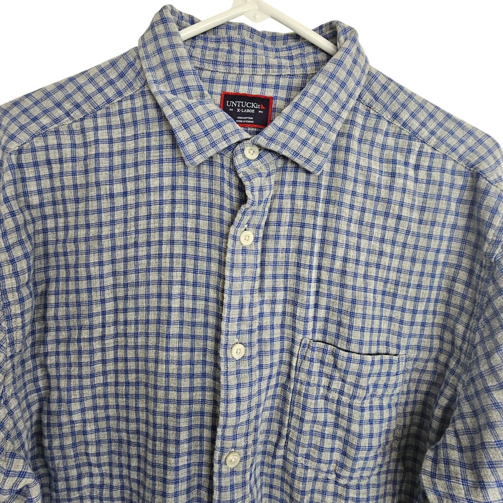 UNTUCKit Untuckit Mens Flannel Shirt Checker Sz XL Career Work Office Size US XL / EU 56 / 4 - 2 Thumbnail