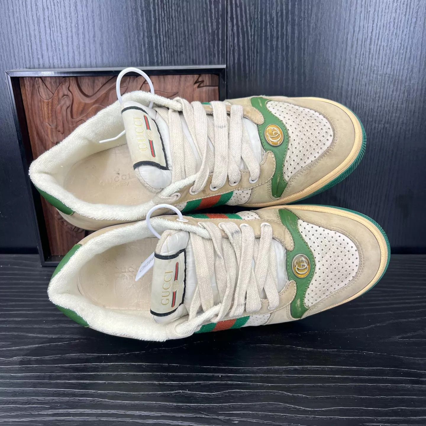 Gucci Gucci Gray Green Distressed Sneaker Size 40 With Box Size US 7 / EU 40 - 7 Thumbnail