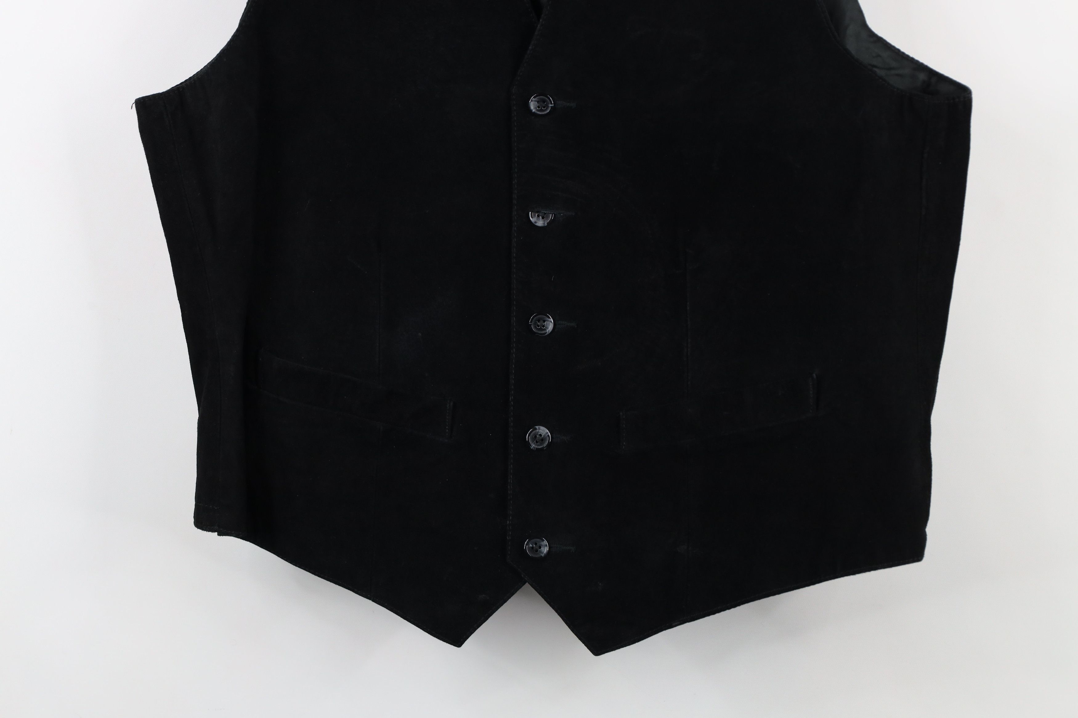 Vintage Vintage 90s Scully Suede Leather Western Vest Jacket Black Size US L / EU 52-54 / 3 - 3 Thumbnail