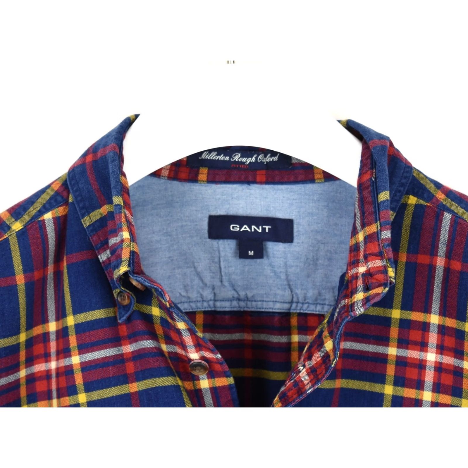 Gant GANT Shirt Men M Millerton Rough Oxford Fitted Checked Multicoloured Button-Up Size US M / EU 48-50 / 2 - 4 Thumbnail