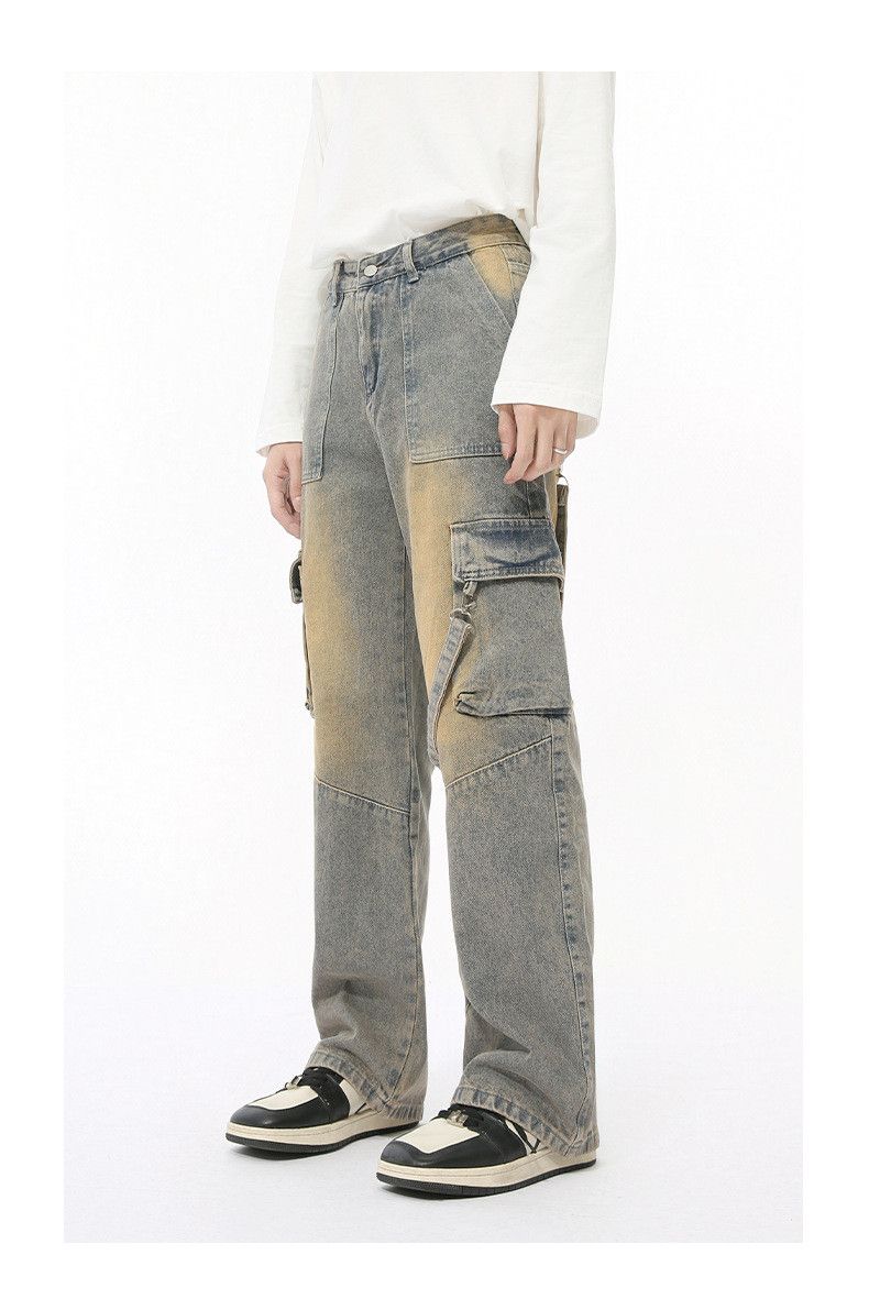 Japanese Brand × Jean Distressed patchwork multi-pocket distressed cargo jeans Size US 32 / EU 48 - 4 Thumbnail