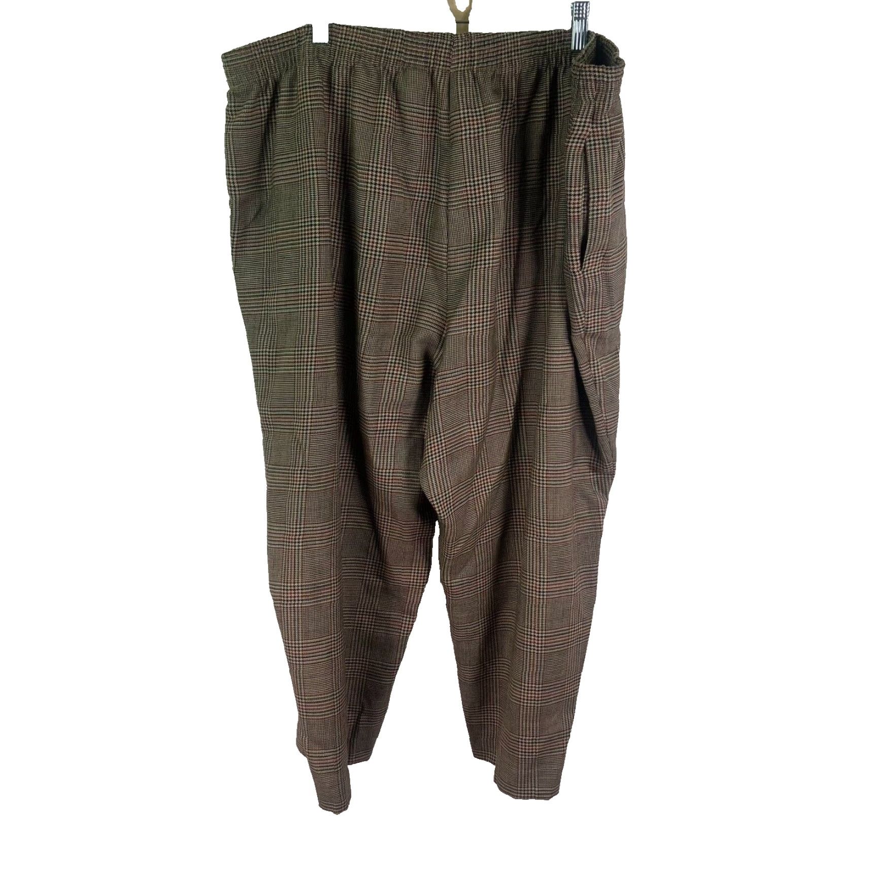 Vintage VINTAGE Sag Harbor Hounds Tooth Stretch Waist Pants Womens 22W Brown 44X23 Plaid Cropped High Rise Straight Leg 80s 90s Womens Sag Harbor Pants Size 40" / US 18 - 2 Thumbnail