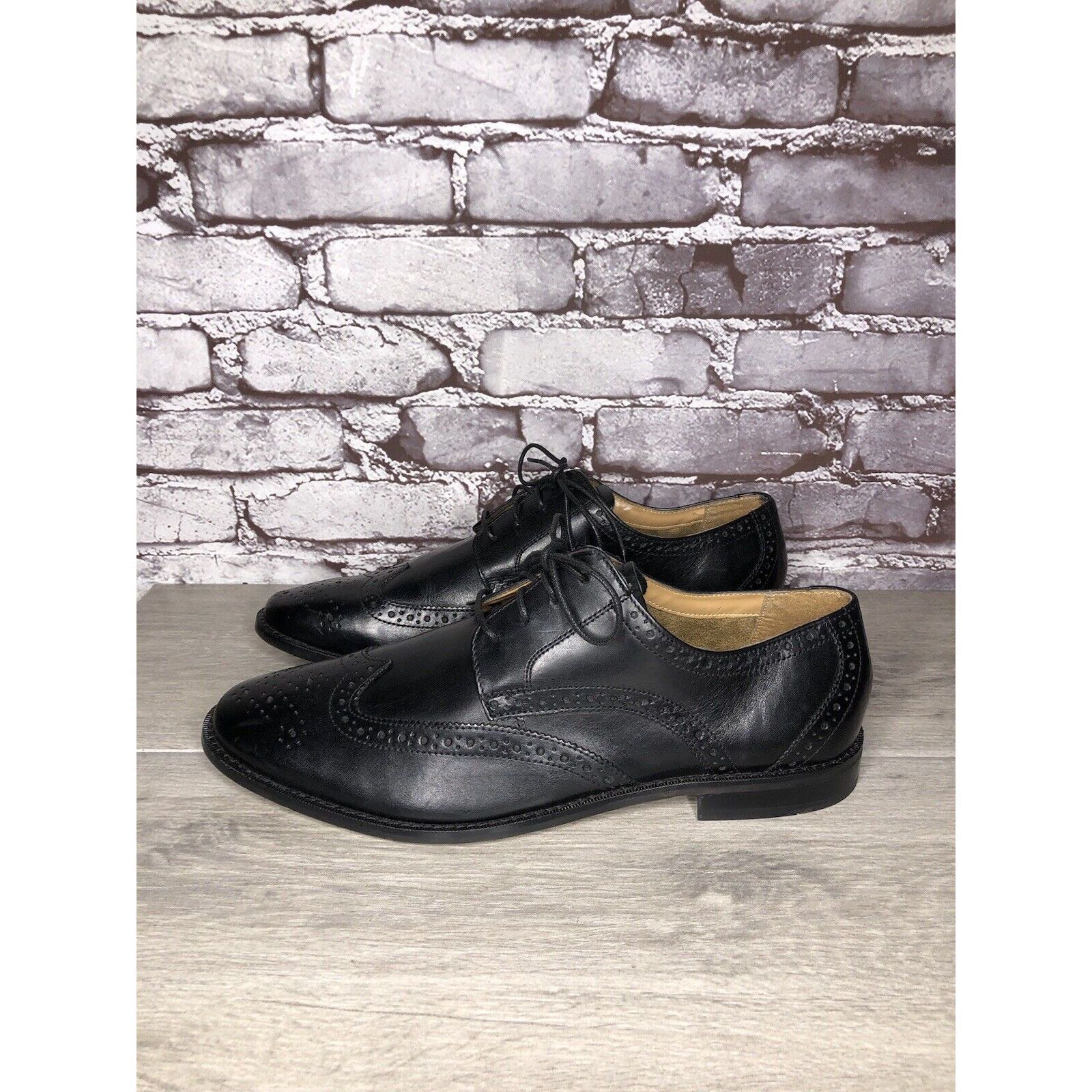 Florsheim Florsheim Black Leather Wingtip Lace Up Dress Shoes Men Sz 1 Size US 12 / EU 45 - 8 Thumbnail
