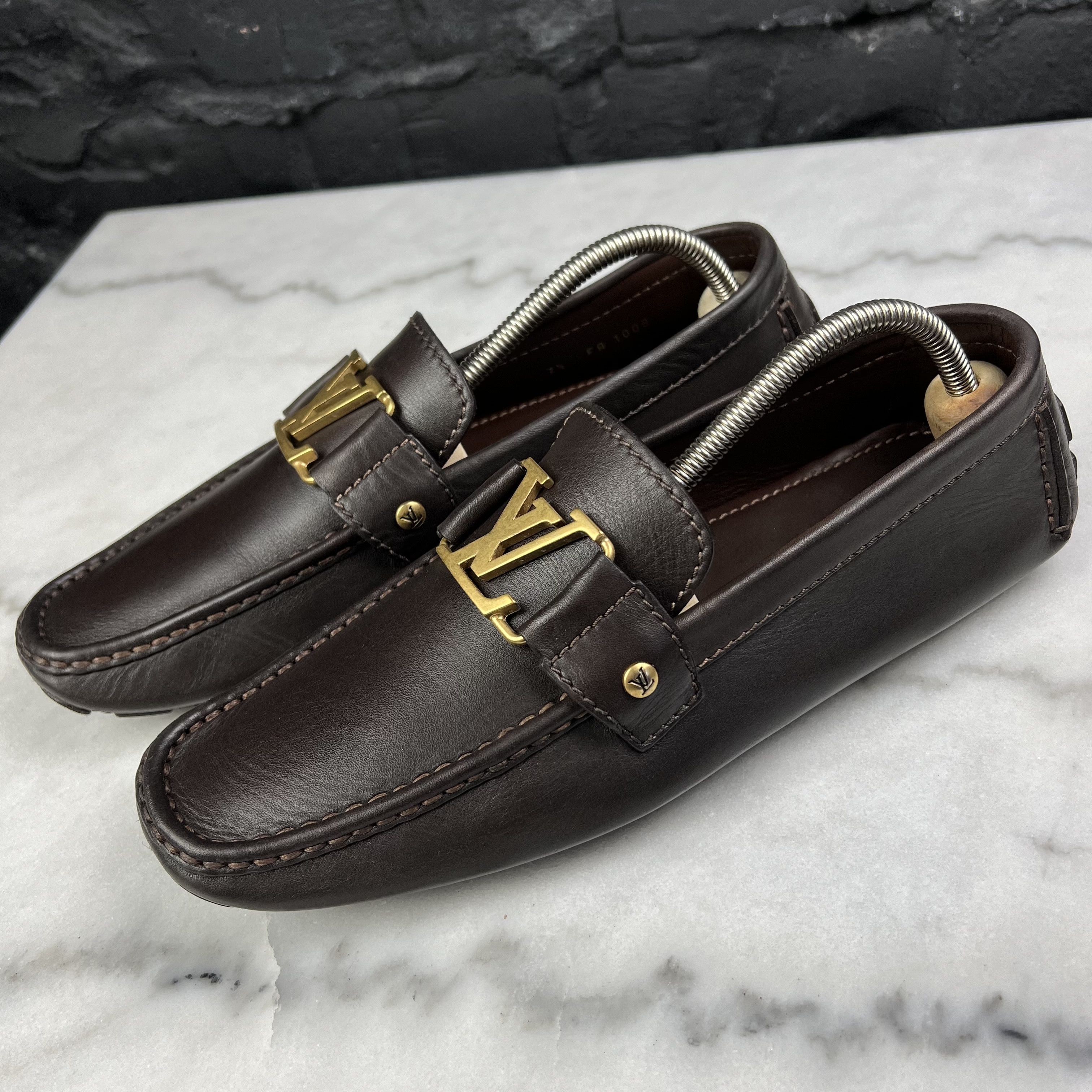 Louis Vuitton Brown Leather Monte Carlo Loafers Size 41.5 Louis Vuitton