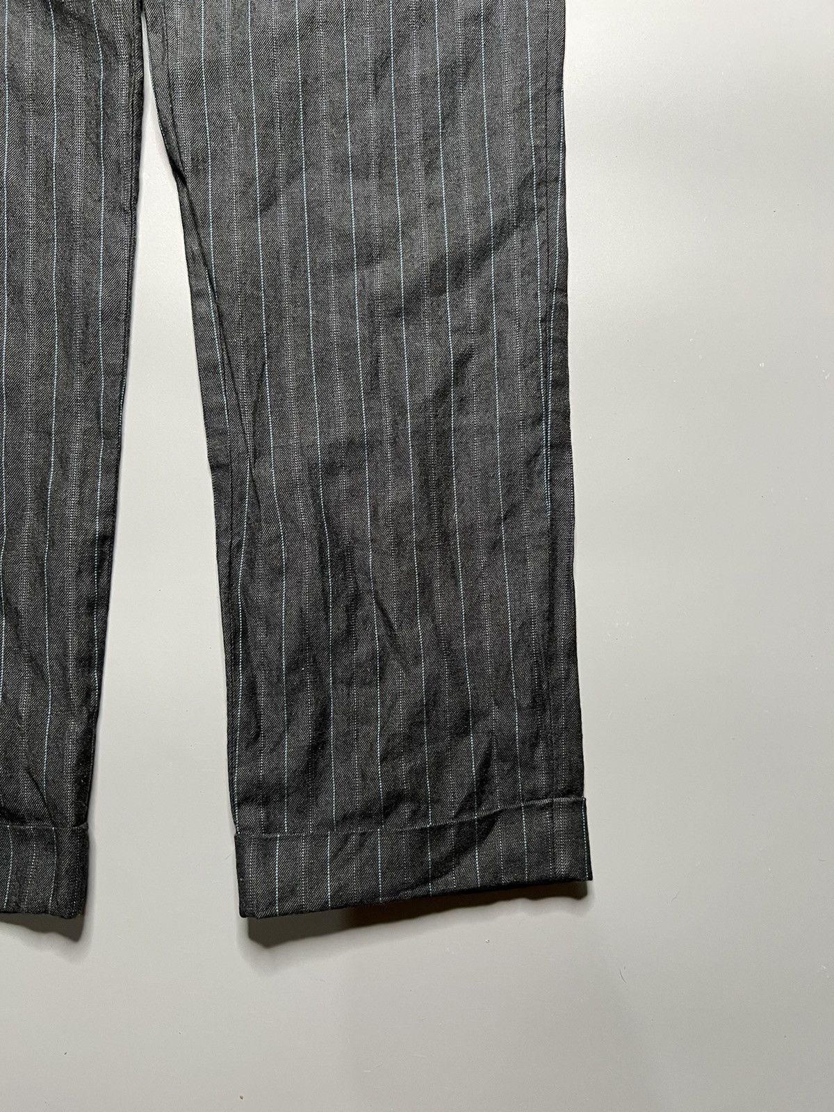 Comme des Garcons Homme CDG homme Pinstripe Fold Hem Wool Trouser Size US 32 / EU 48 - 3 Thumbnail