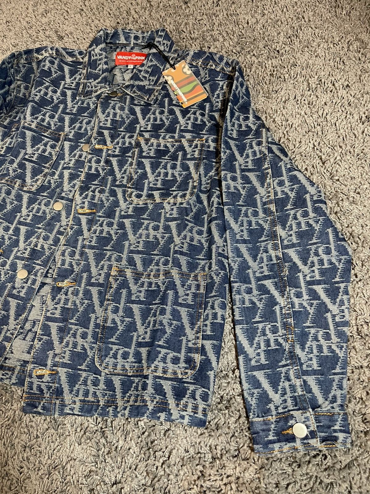 Vandy The Pink Vandy The Pink Monogram Logo Denim Jacket Blue Size US L / EU 52-54 / 3 - 9 Thumbnail