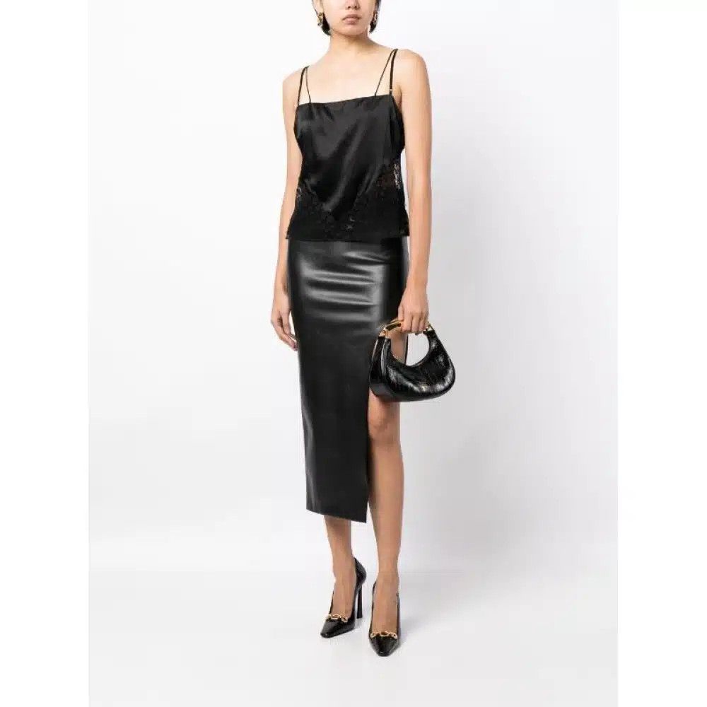 Tom Ford o1loc1c1124 TS2044 Silk Lace Top in Black Size XS / US 0-2 / IT 36-38 - 4 Thumbnail