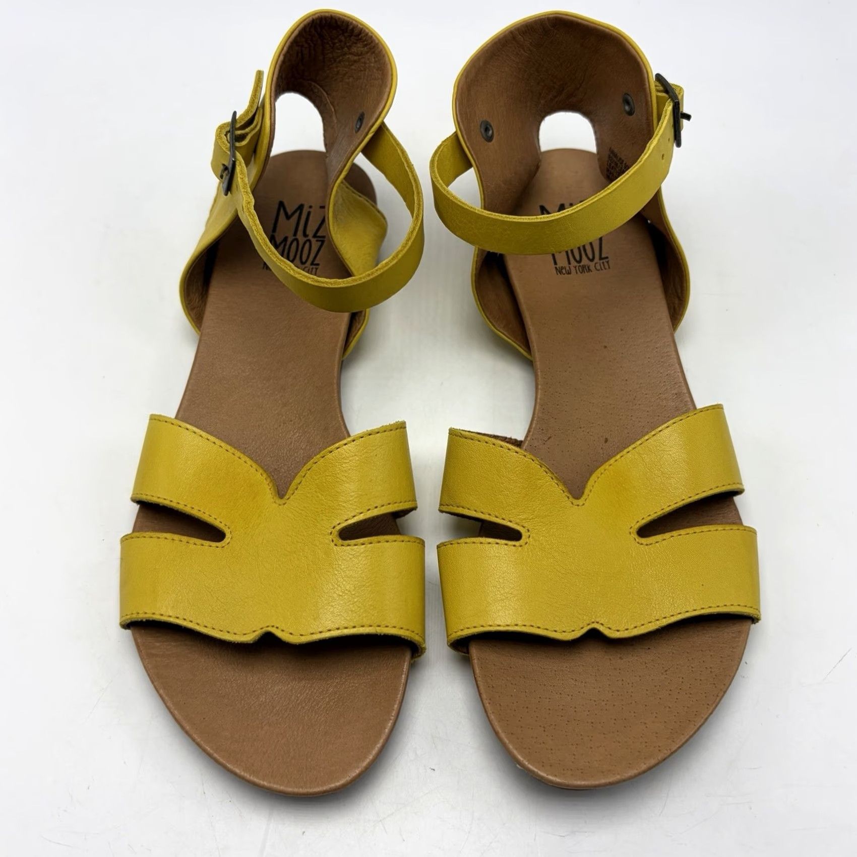 Vintage Miz Mooz Annalise Sandal Ankle Strap Womens 7.5 Yellow Leather Casual EU 38 Size US 8 / IT 38 - 4 Thumbnail