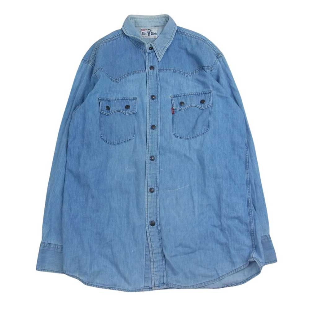 image of Levis Lvc Reproduction Saddleman Tag Denim Shirt, Men's (Size Large)