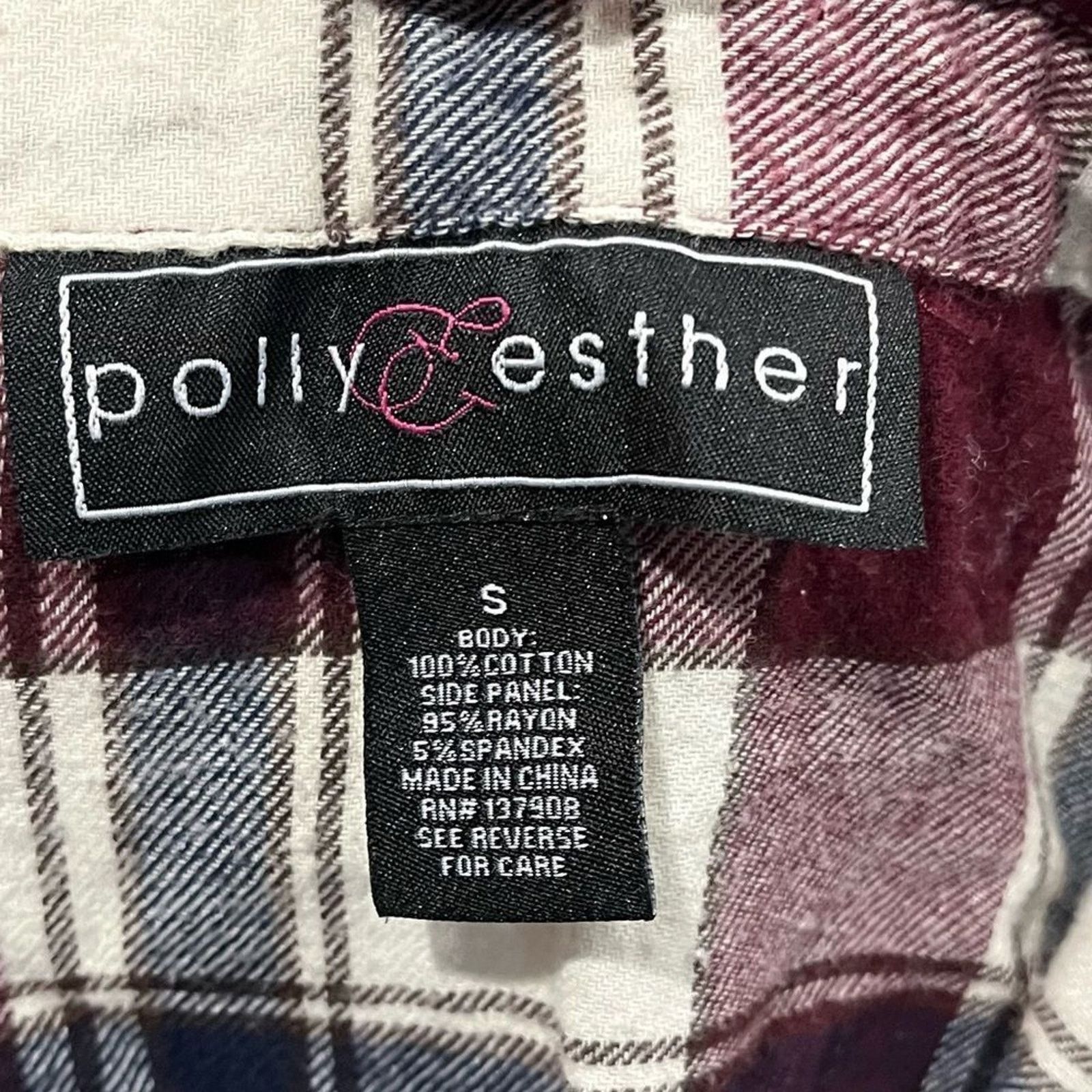 Vintage Polly & Esther Button Up Shirt Plaid Flannel Panel Size S Size S / US 4 / IT 40 - 3 Thumbnail