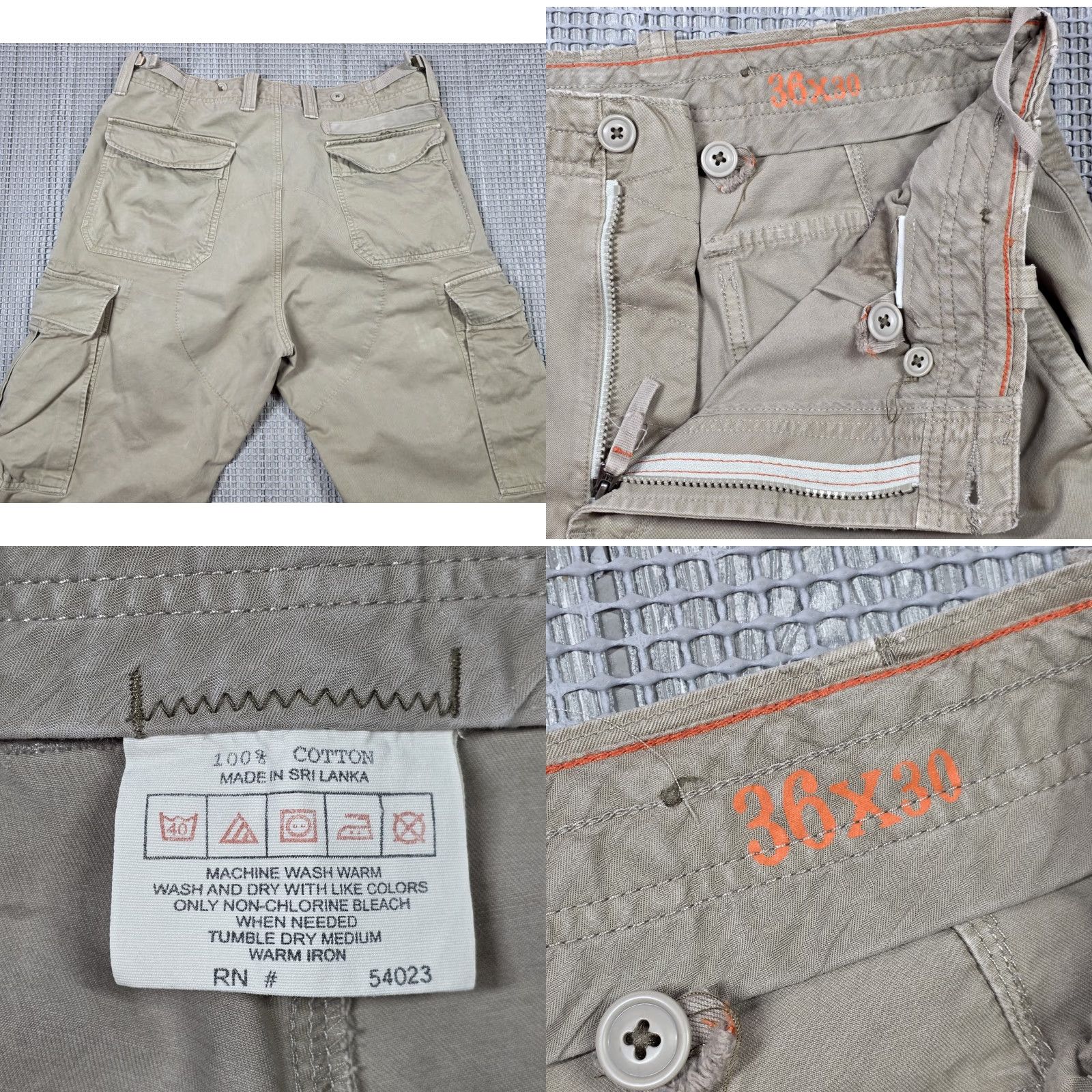 Gap VINTAGE Gap Cargo Pants Mens 36x30 Baggy Military Army Beige 90s Y2K Grunge Hip Hop Skater Cargo Pants Mens Beige Size US 36 / EU 52 - 8 Thumbnail