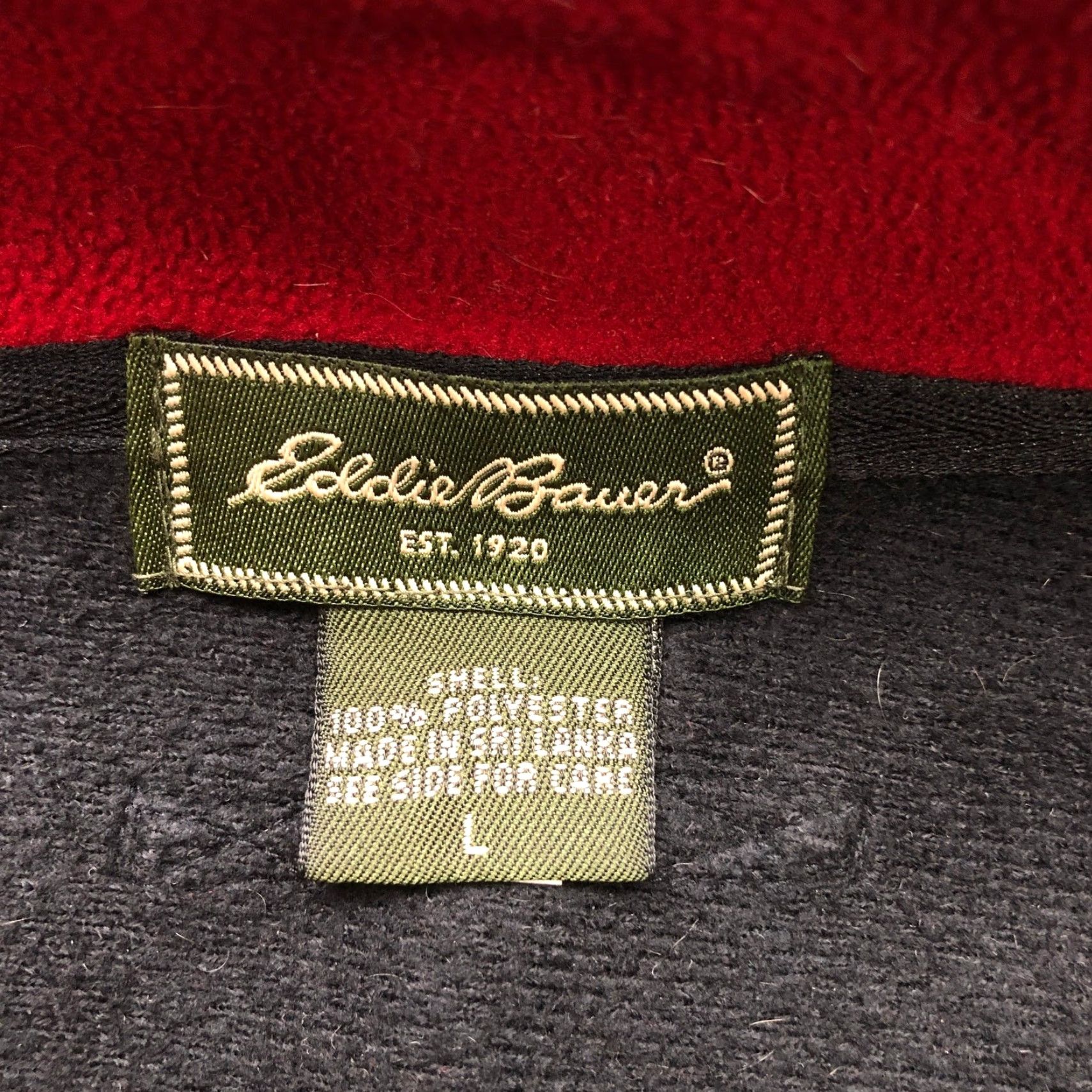 Eddie Bauer Eddie Bauer Windcutter Fleece Jacket Mens L Red Black Full Zip Mock Neck Pockets Embroidered Logo Jacket Size US L / EU 52-54 / 3 - 4 Thumbnail