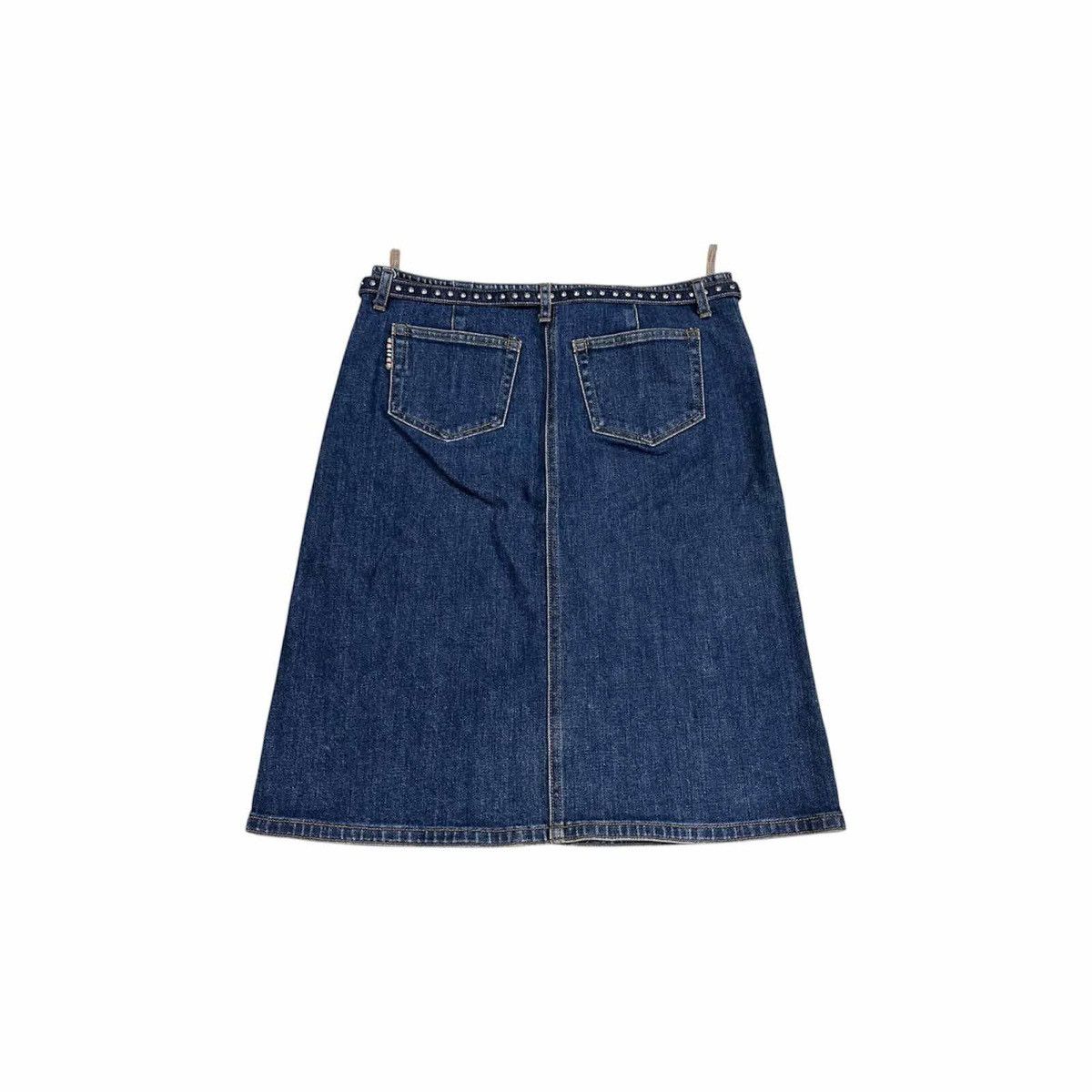 Burberry × Designer 🔥Vintage Burberry Blue Label Denim Skirt Belt Studded Size 30" / US 8 / IT 44 - 7 Thumbnail