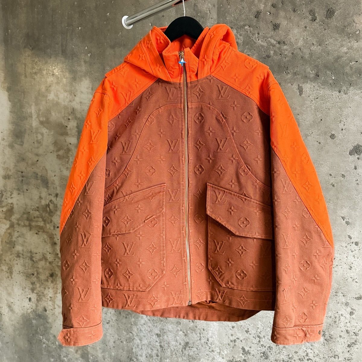 Louis Vuitton 3D Embossed Monogram Hooded Denim Carpenter Jacket By Virgil Size US M / EU 48-50 / 2 - 2 Thumbnail