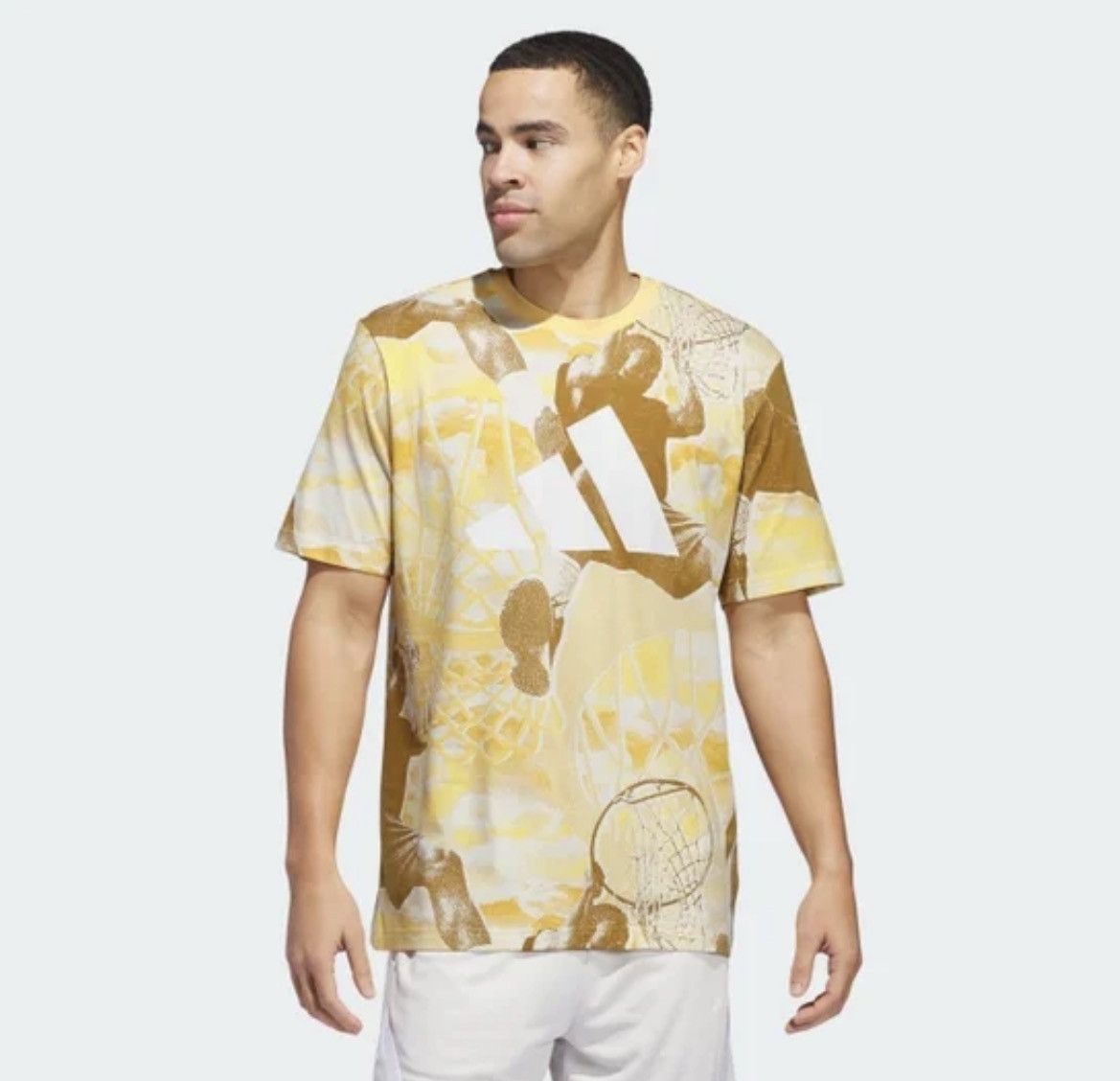 Adidas Adidas Selects Summer Edtion Yellow and Brown Basketball Tee Size US L / EU 52-54 / 3 - 5 Thumbnail
