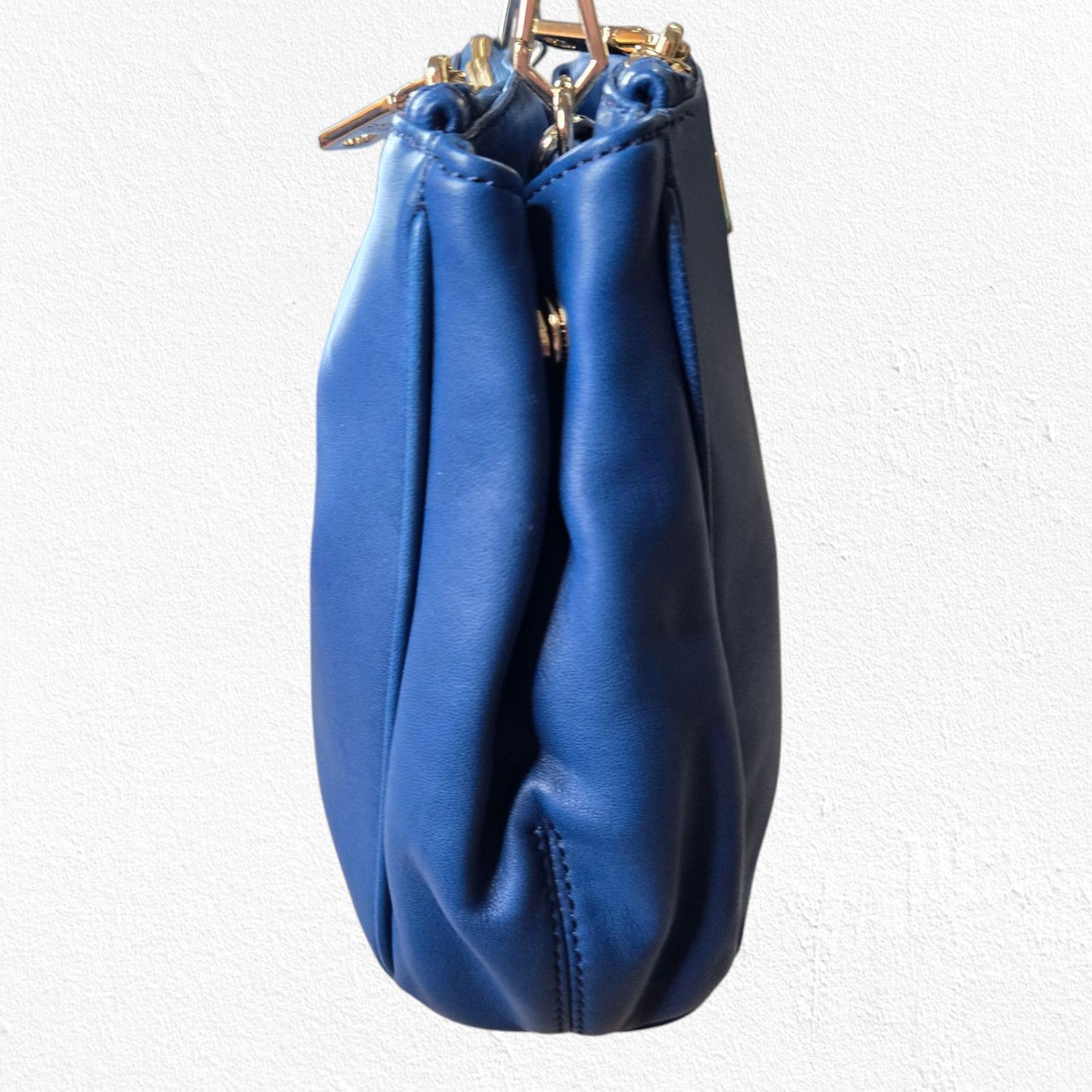 DKNY DKNY Blue Leather Crossbody Bag Adjustable Strap Size ONE SIZE - 6 Thumbnail