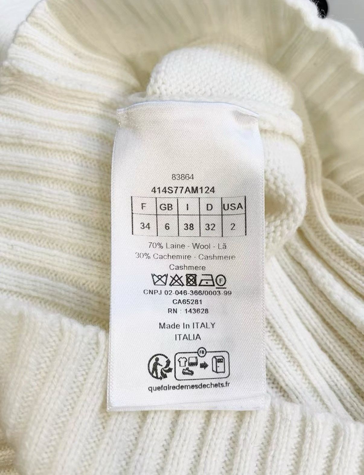 Dior Dior Classic Butterfly Lapel Wool & Cashmere Sweater J33 Size XXS / US 00 / IT 34 - 6 Thumbnail