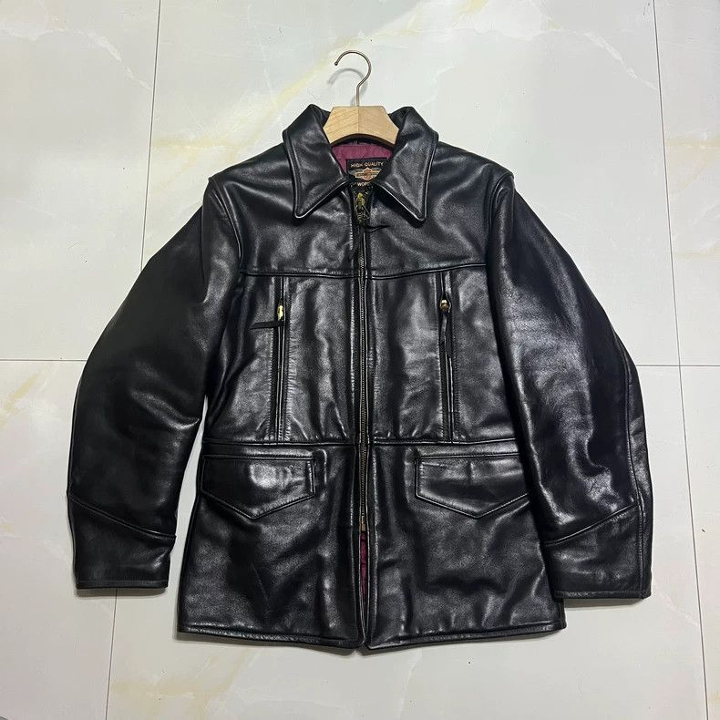 The Real McCoy's COOPER 30S SPORTS JACKET - BLACK HORSEHIDE
