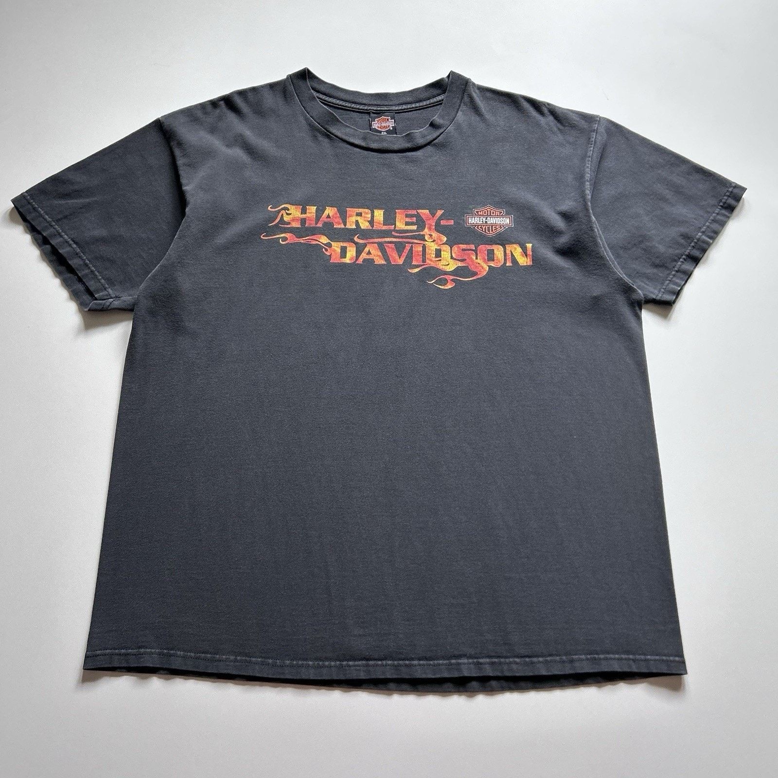 Harley Davidson Vintage Y2K Harley Davidson T-Shirt 2XL USA Made Faded Black Size US XXL / EU 58 / 5 - 1 Thumbnail