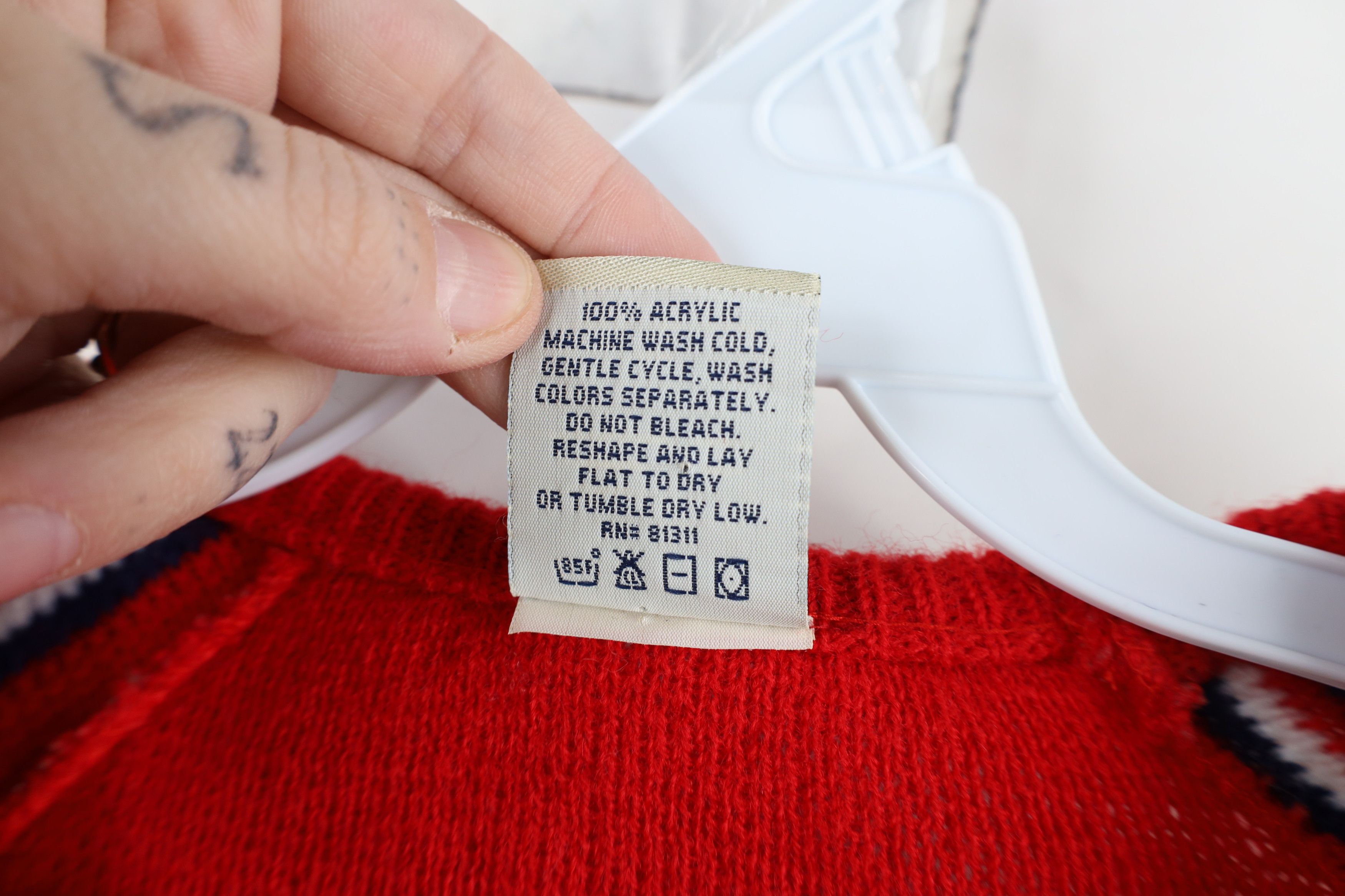 Ocean Pacific × Vintage Vintage 80s 90s Ocean Pacific Knit Surf Sweater Red USA Size M / US 6-8 / IT 42-44 - 8 Thumbnail
