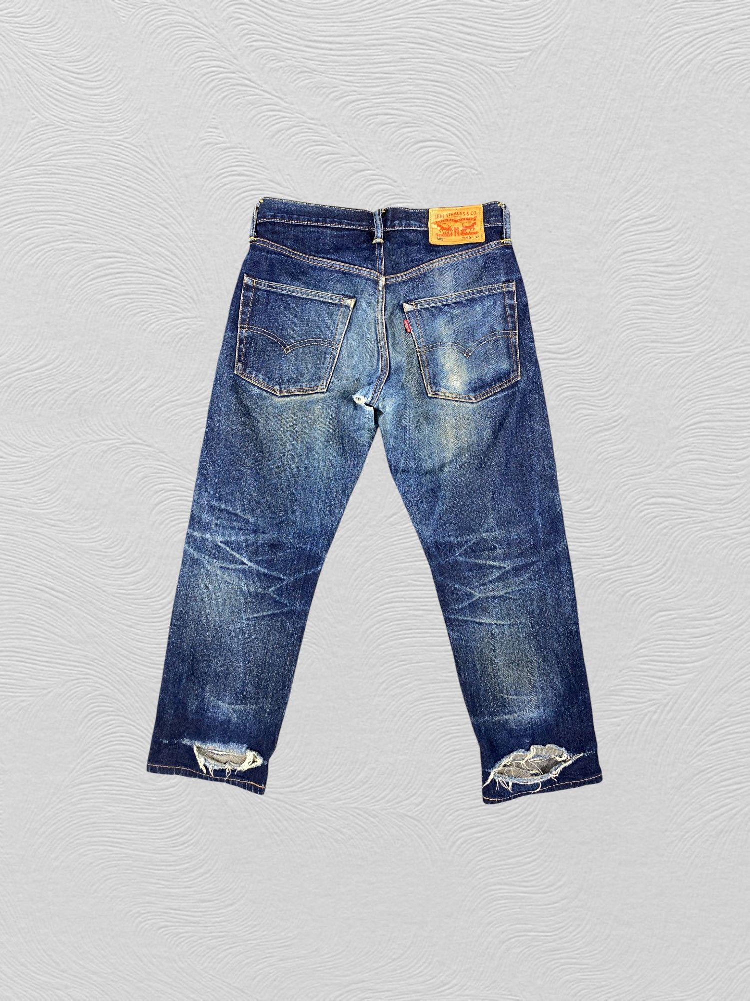 Levi's Dark Blue Distressed Levi's 503 30x27 Denim -SJ059 Size US 30 / EU 46 - 2 Thumbnail