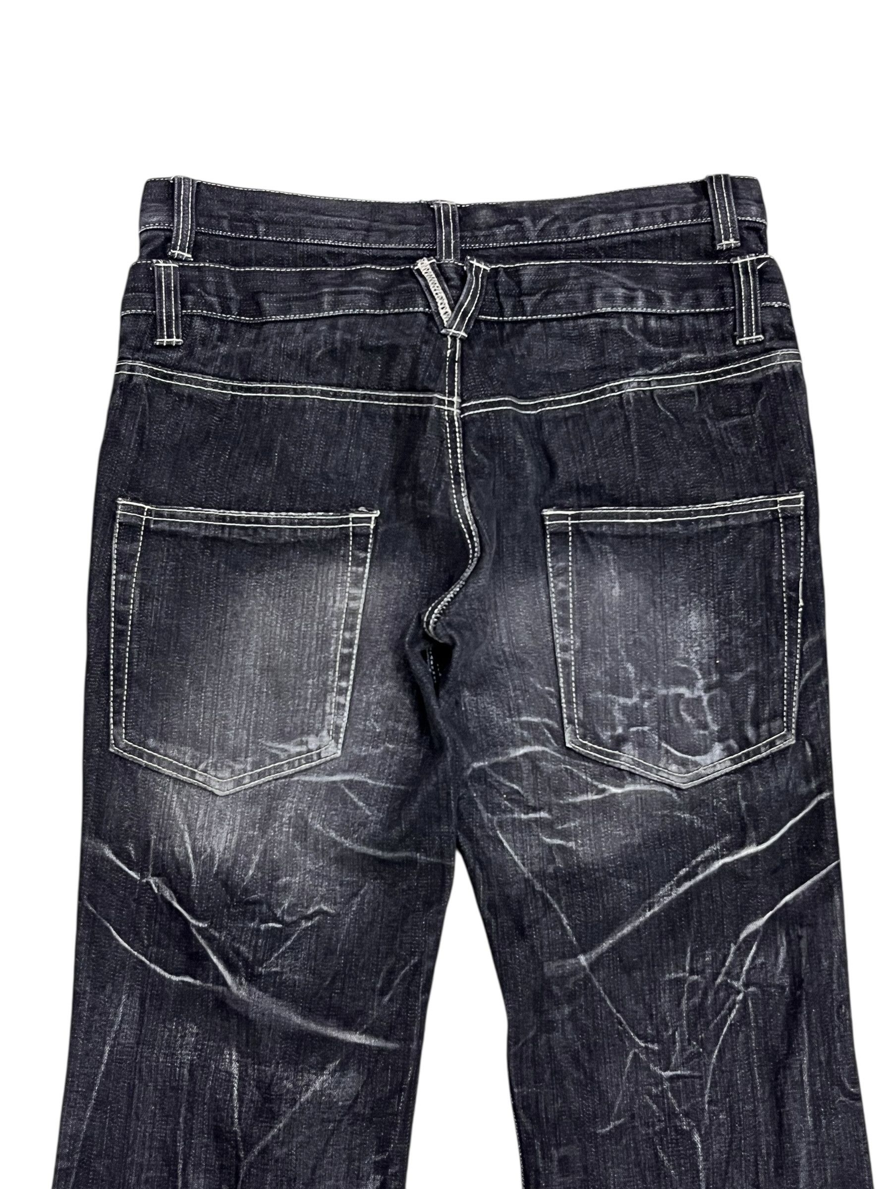 Japanese Brand Rare NYLAUS Clawmark Grunge Denim Double Waist Japan Size US 31 - 6 Thumbnail