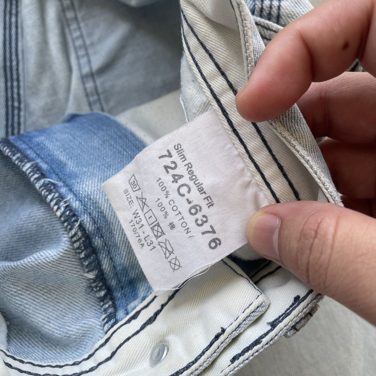 Japanese Brand Vintage Lee Japan Workwear Wash Jeans Faded Pants Denim W31 Size US 31 - 6 Thumbnail