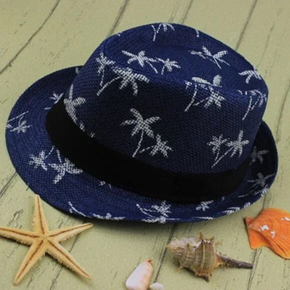 Other Coconut Tree Printed Straw Sun Hat Size ONE SIZE - 1 Thumbnail